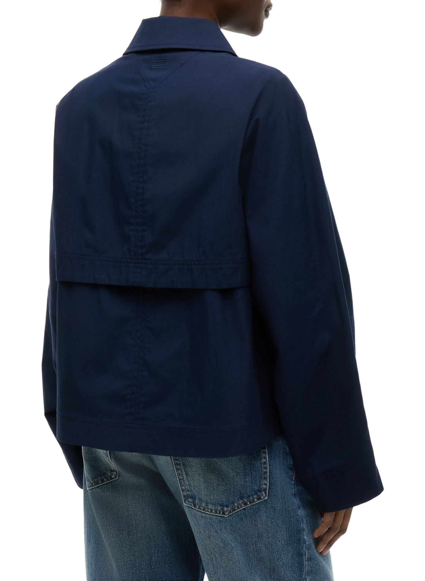 Jacket with classic collar in blended cotton TOMMY HILFIGER Blue