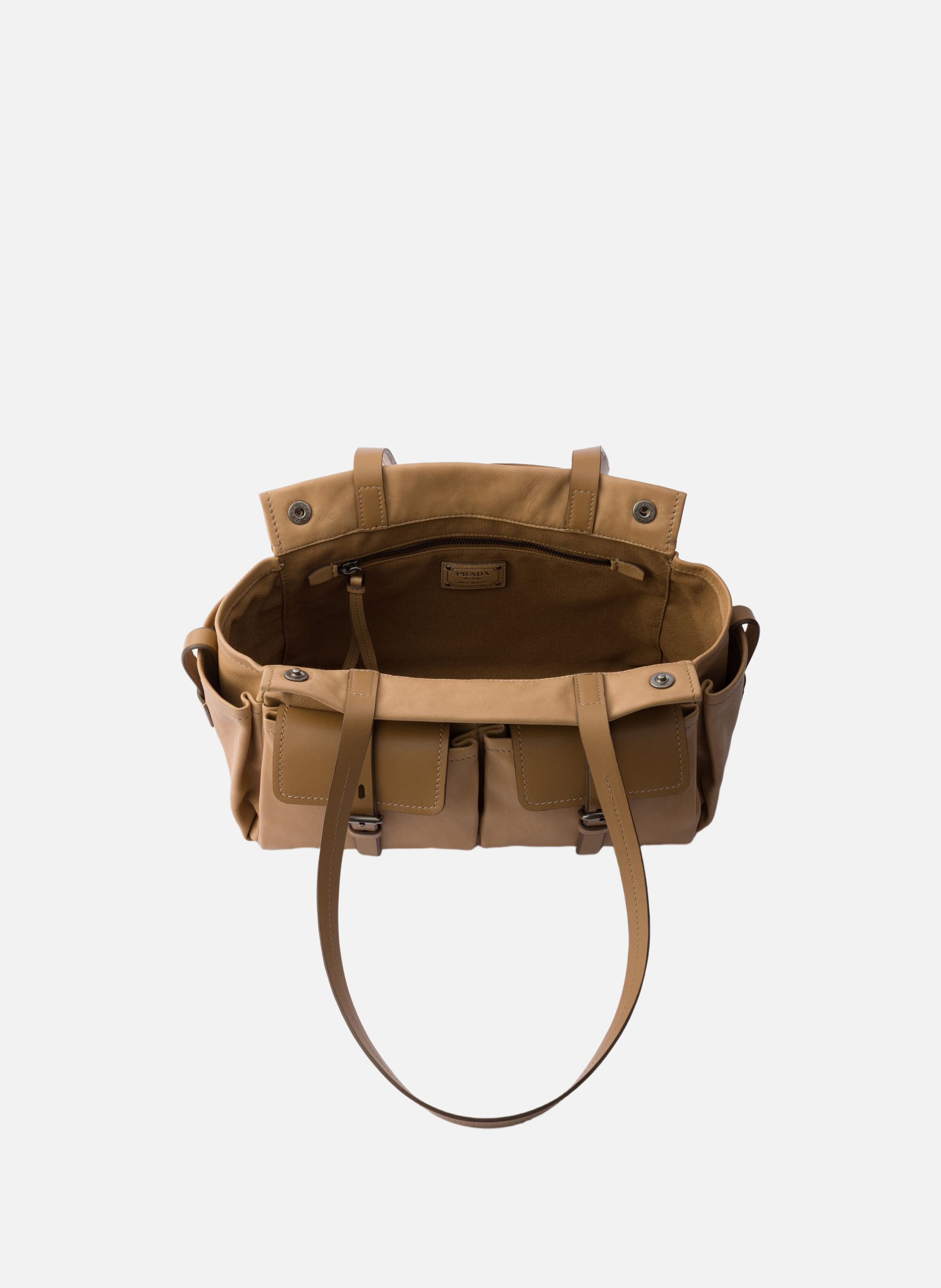 Cabas en cuir prada route PRADA Beige
