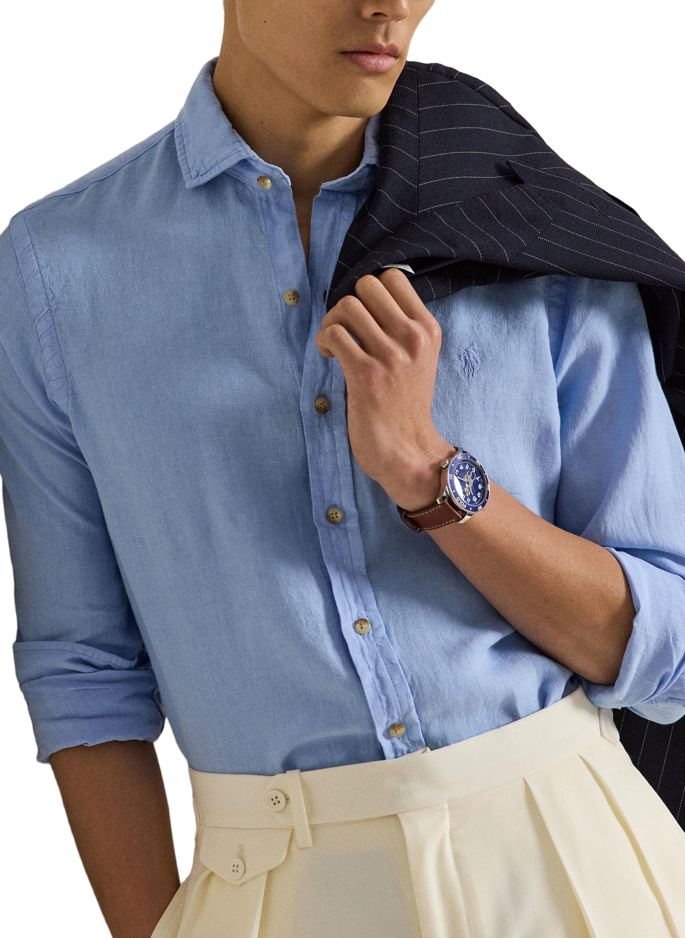 Straight linen shirt POLO RALPH LAUREN Blue