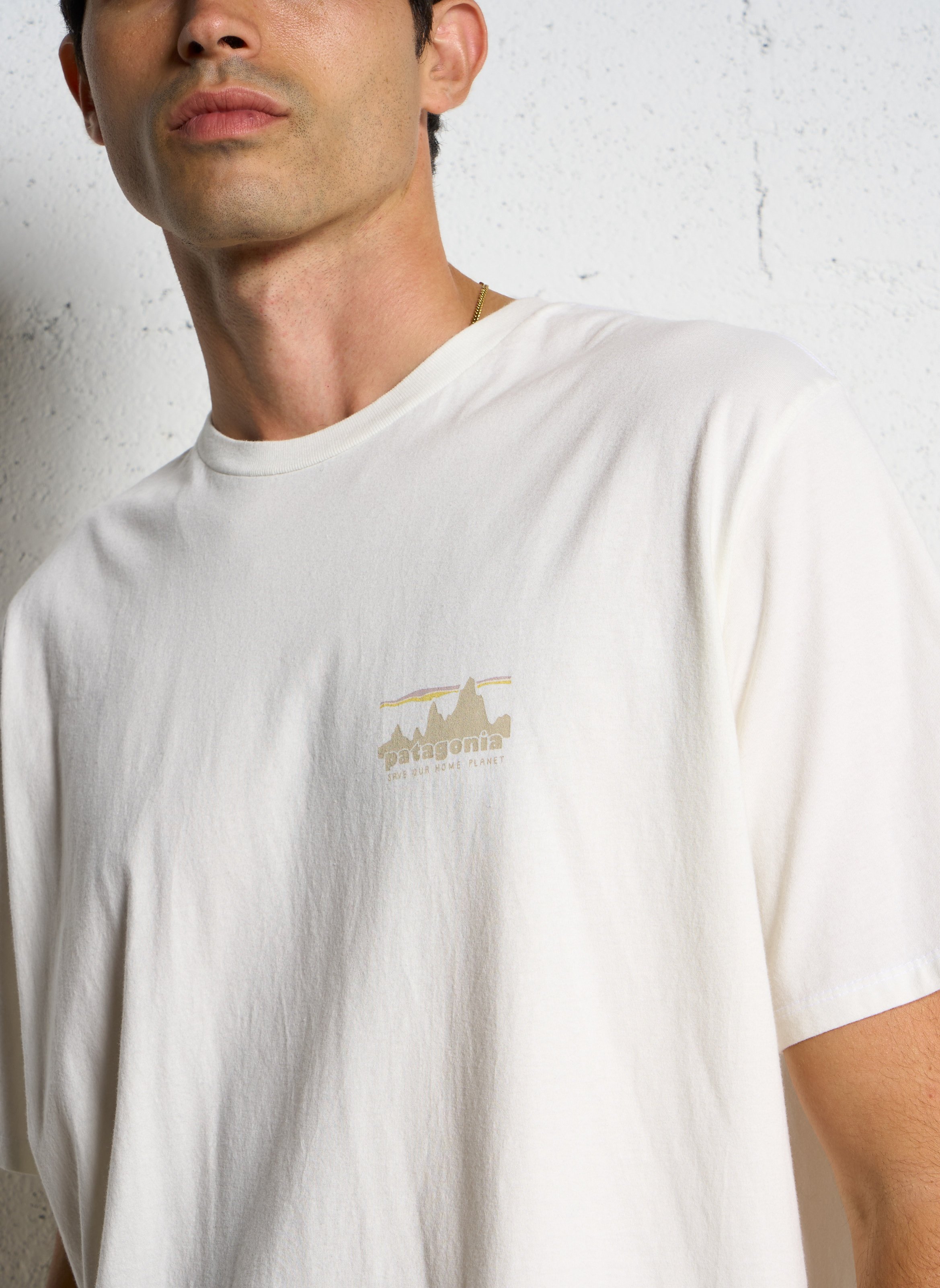 T-shirt van biologisch katoen met rechte pasvorm PATAGONIA Wit