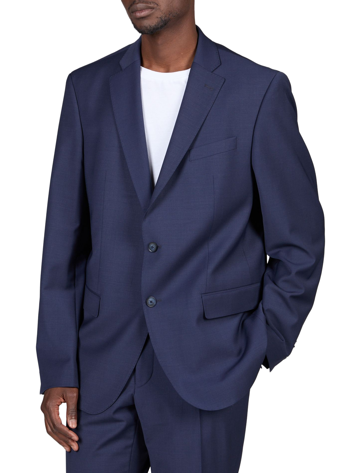 Single-color blended virgin wool blazer PIERRE CARDIN Blue