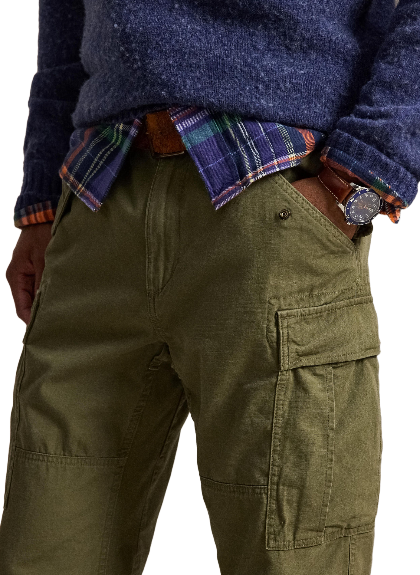 Pantalon droit en coton POLO RALPH LAUREN Vert