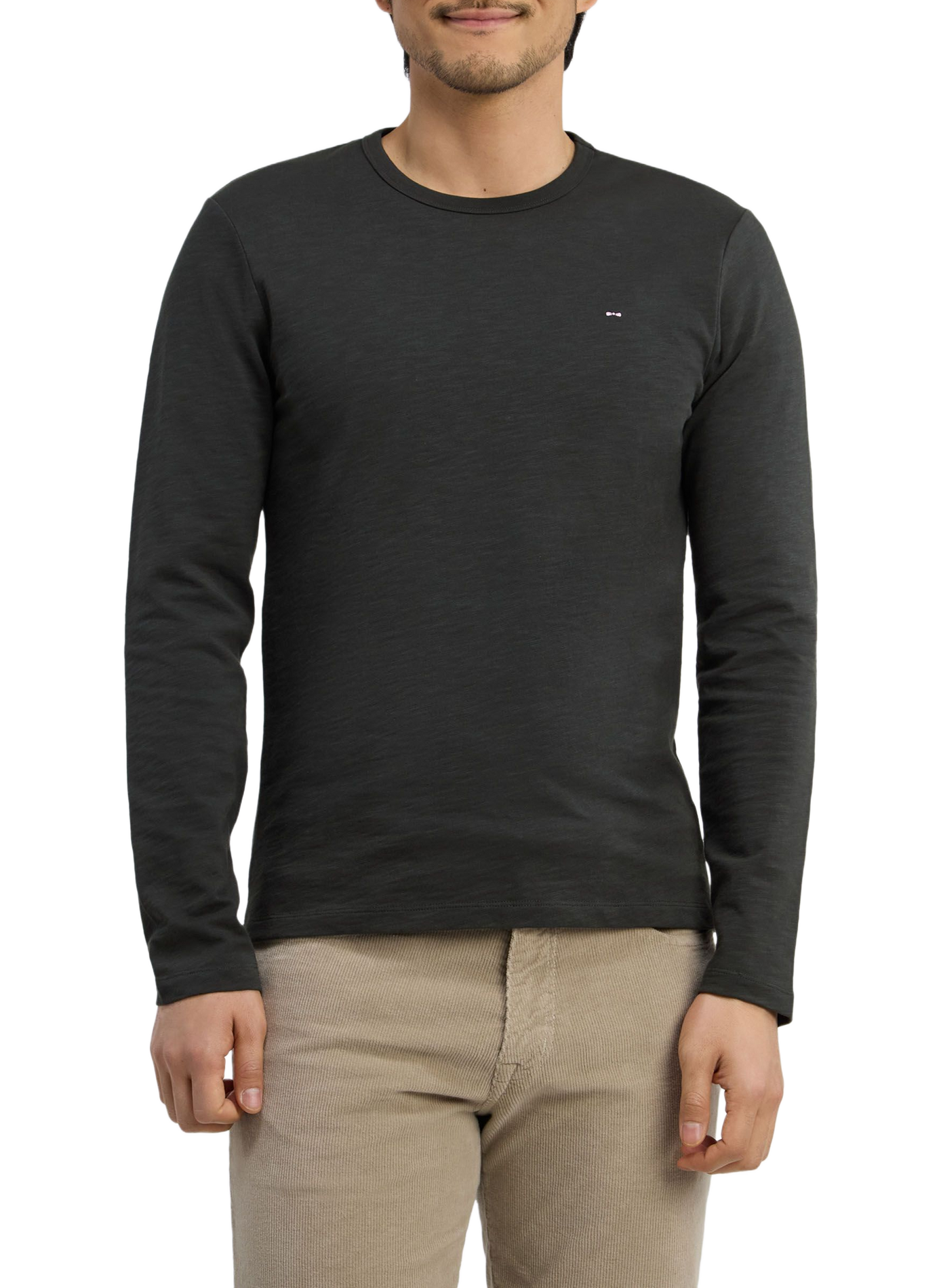 Tee-shirt col rond en coton EDEN PARK Kaki