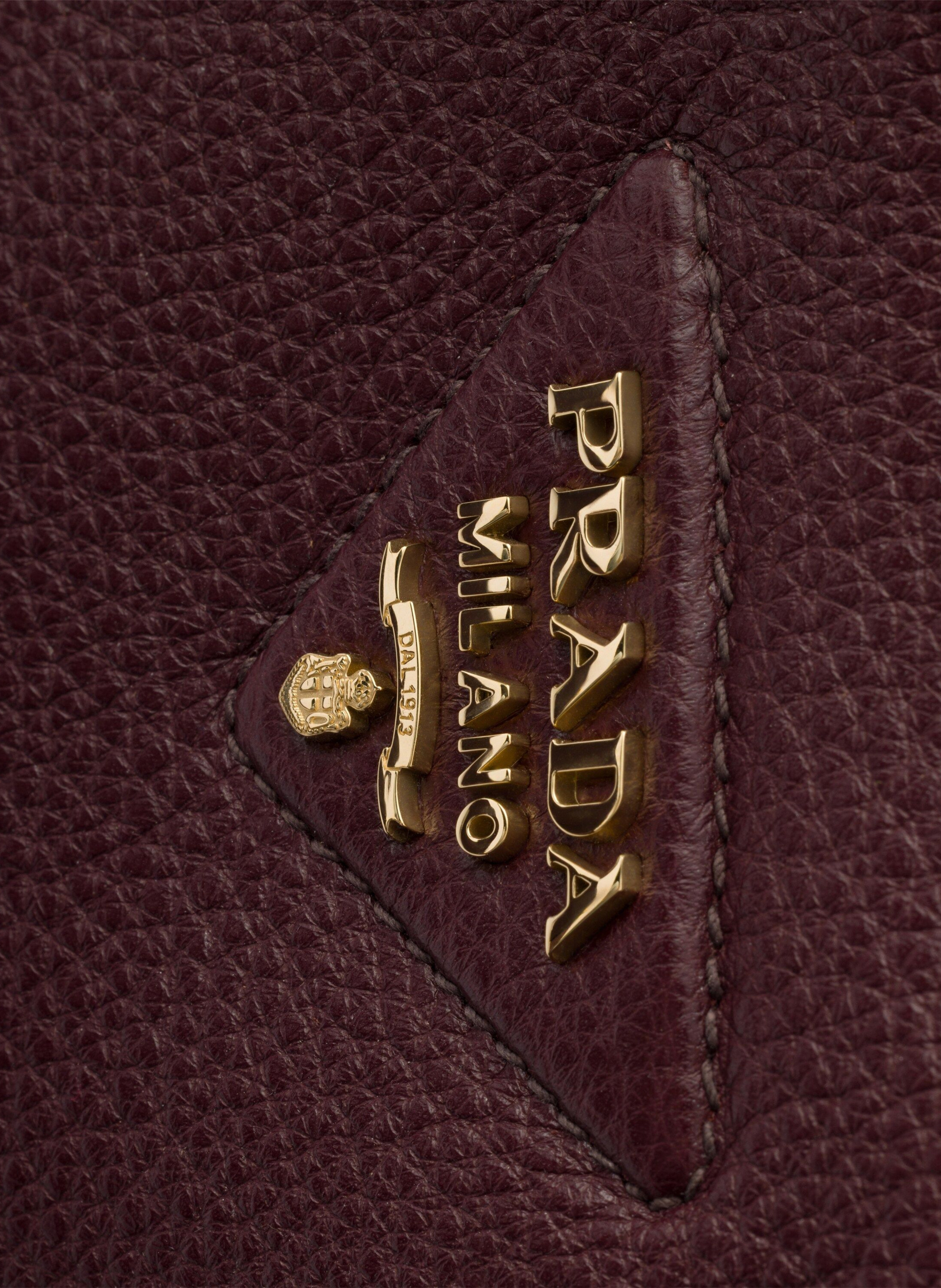 Mini sac porté épaule en cuir PRADA Rouge