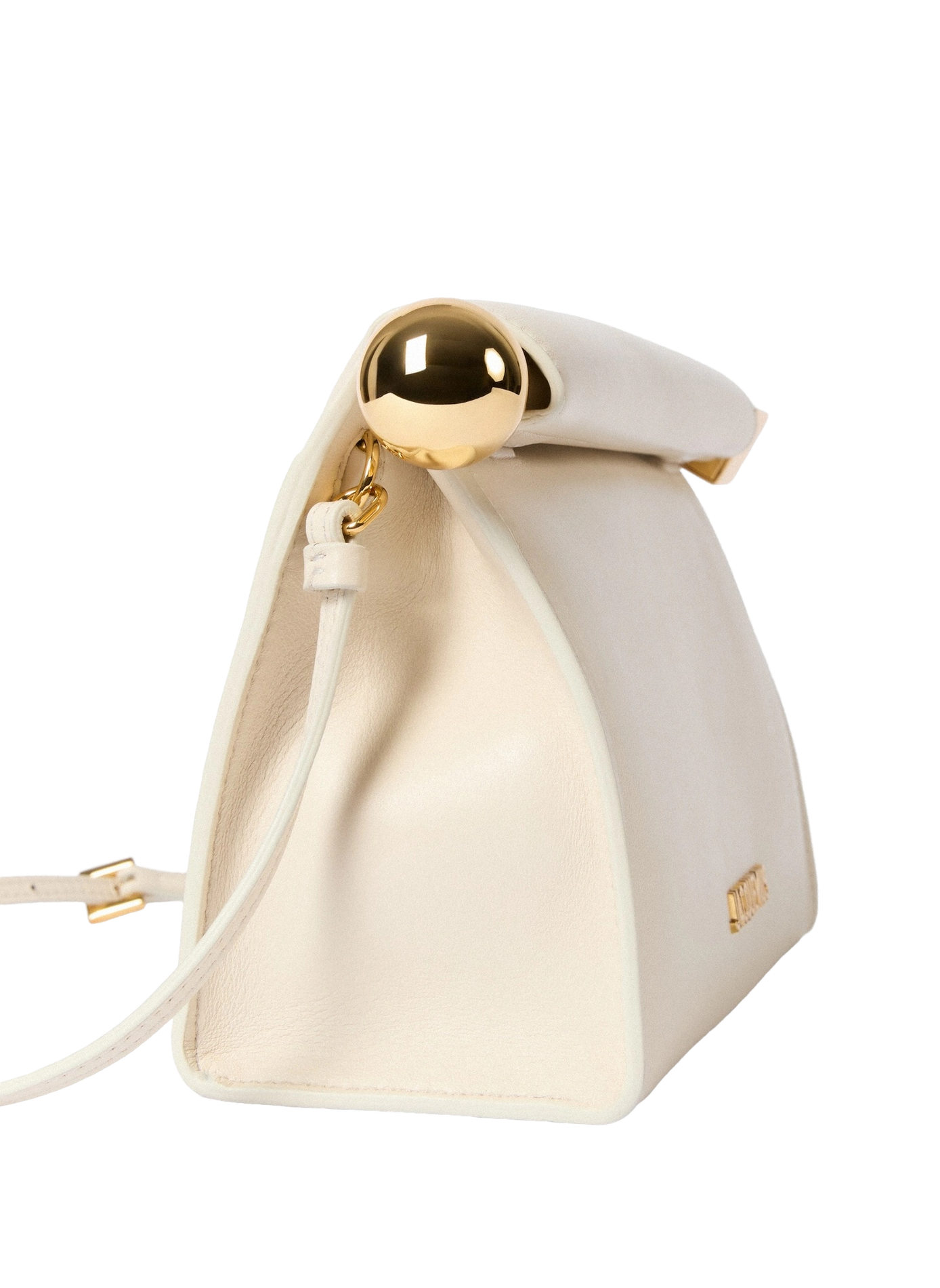 Le sac Rond Carré en cuir d'agneau JACQUEMUS Beige