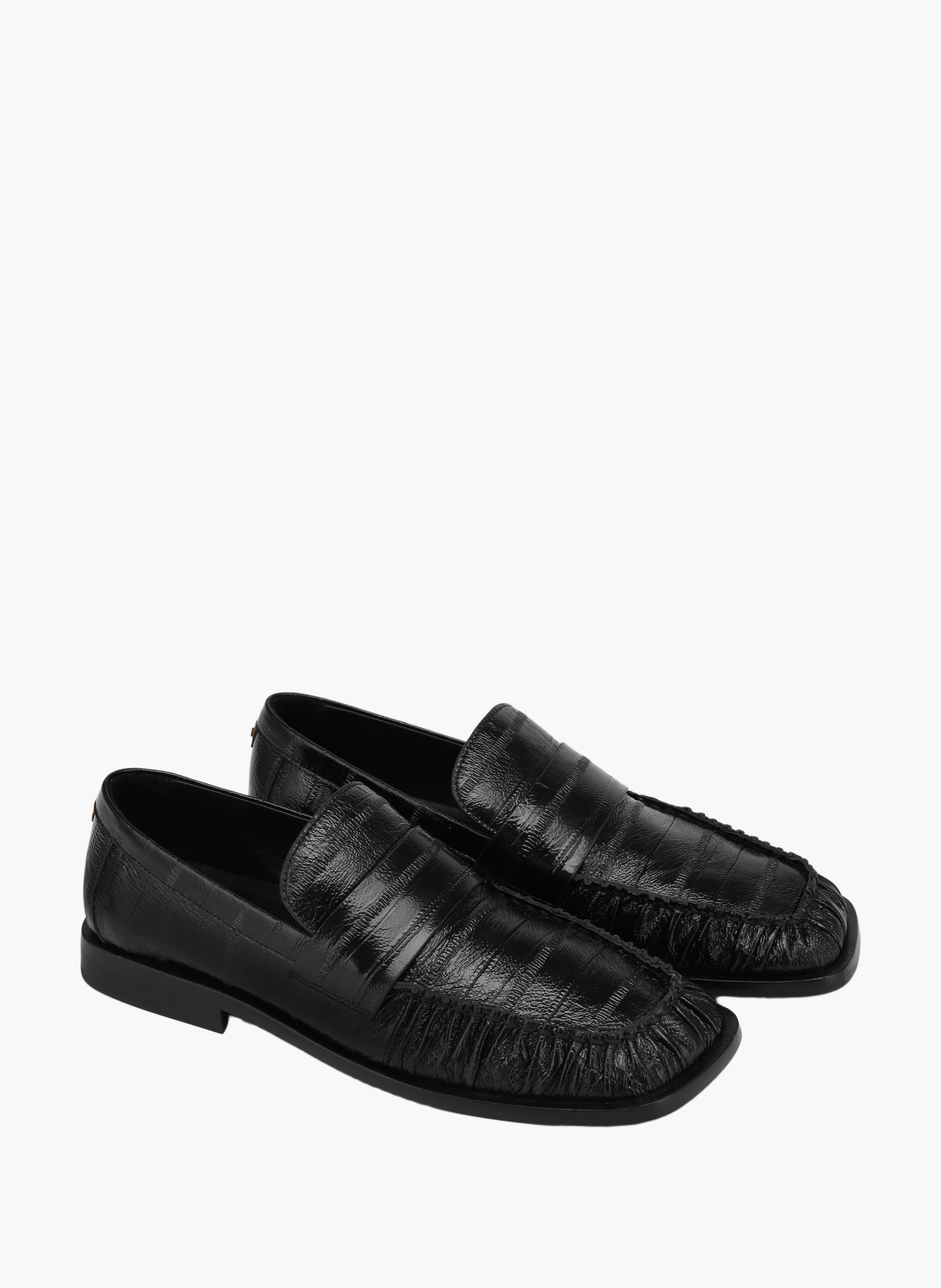 Voltage mocassins van palingleer NAKED WOLFE Zwart