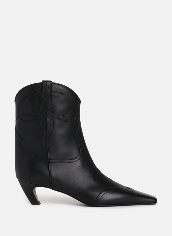 KHAITE Dallas leather ankle boots  Black