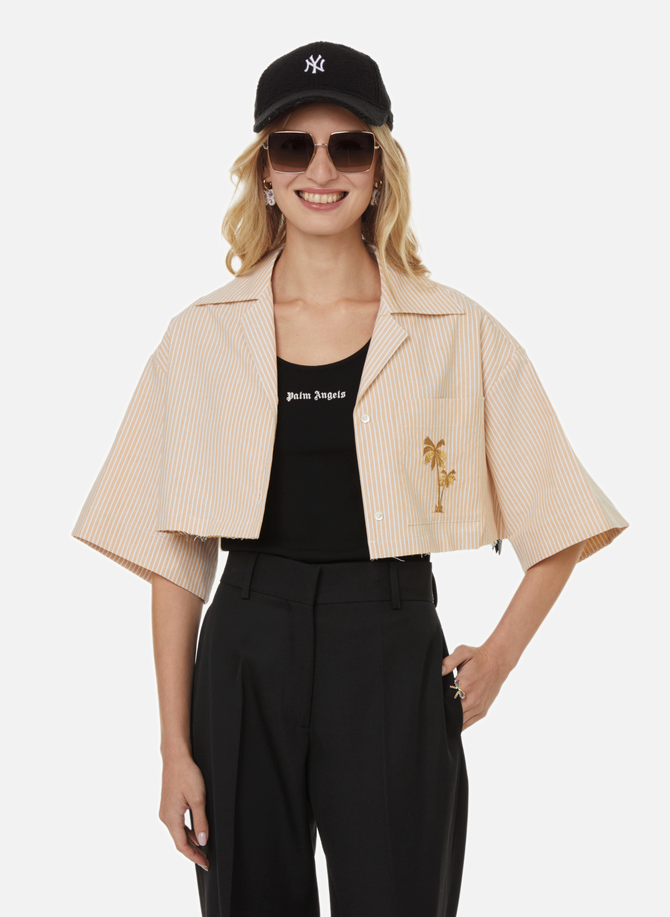 Cropped cotton shirt PALM ANGELS