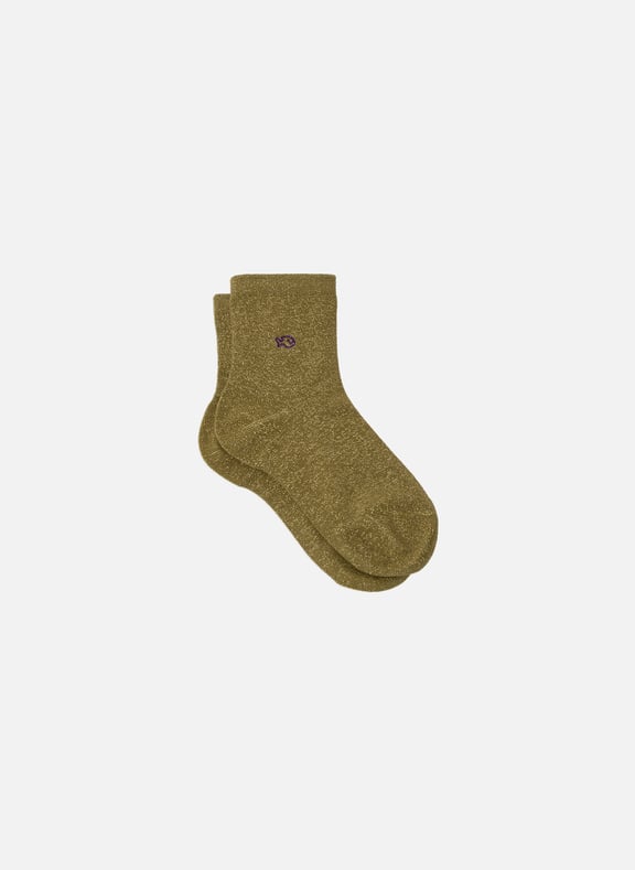 Chaussettes pailletées en coton peigné unies Vert by BILLYBELT BILLYBELT Chaussettes pailletées en coton peigné unies Vert