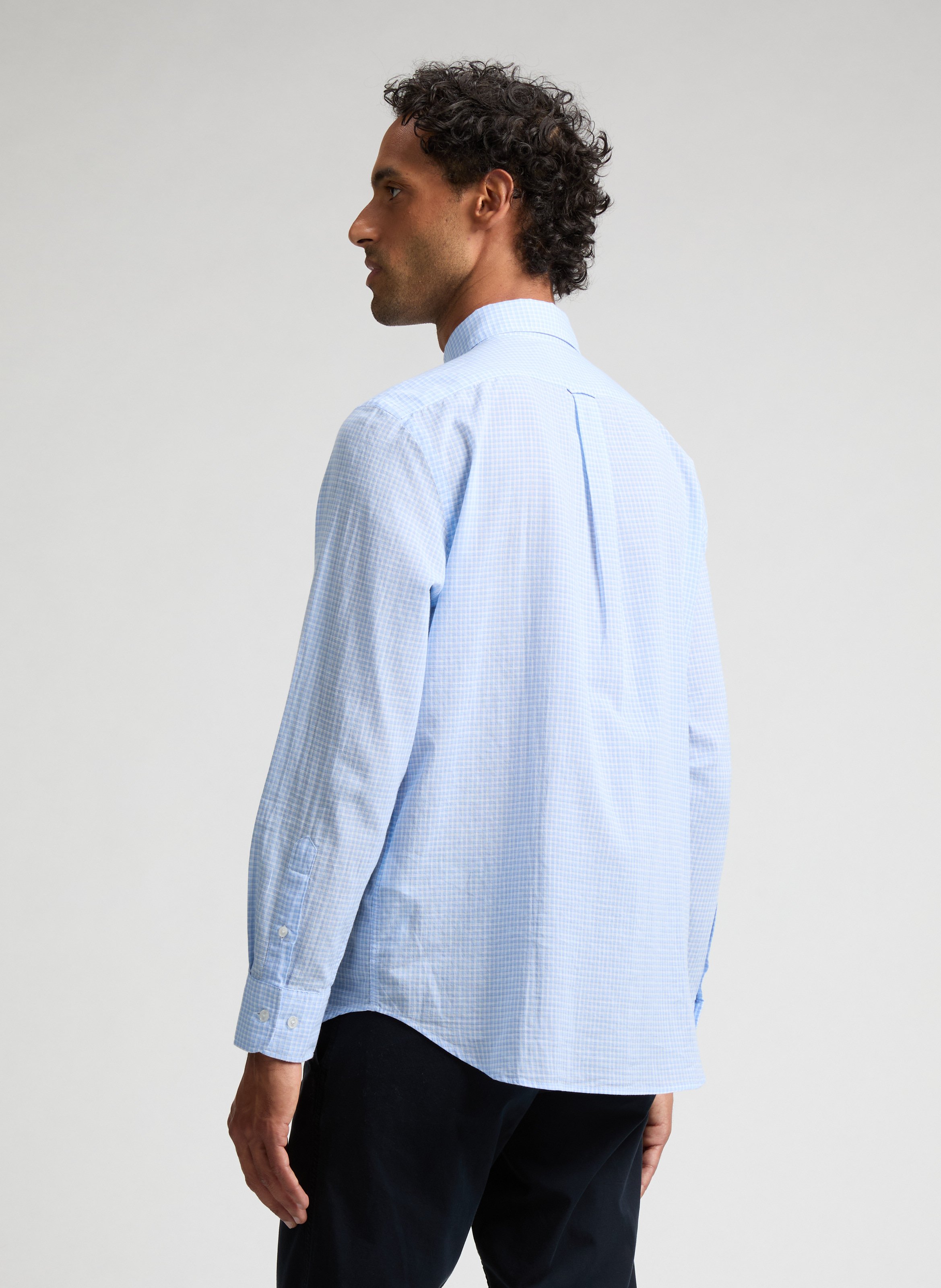 Chemise à carreaux en coton EDEN PARK Bleu