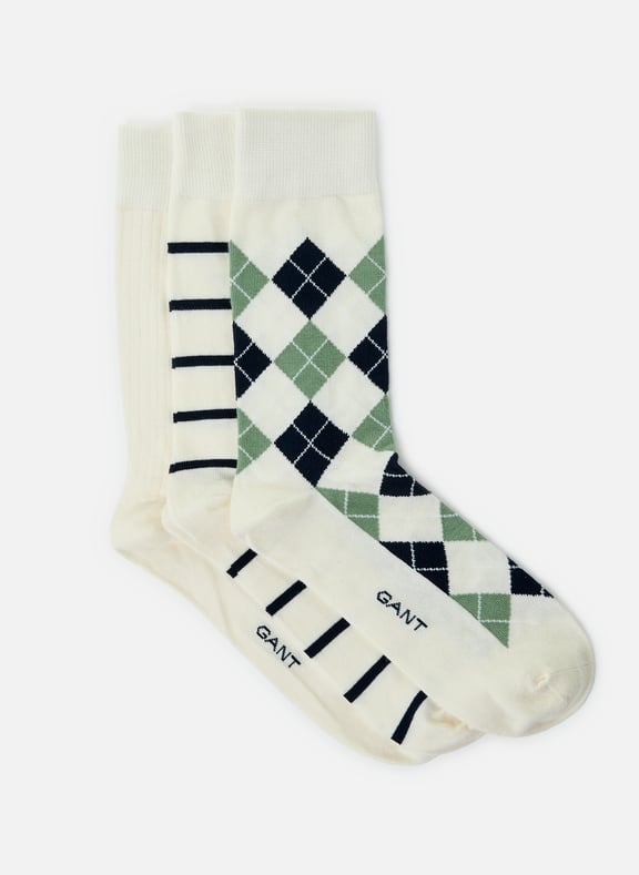 Lot de 3 paires de chaussettes hautes Beige by GANT GANT Lot de 3 paires de chaussettes hautes Beige