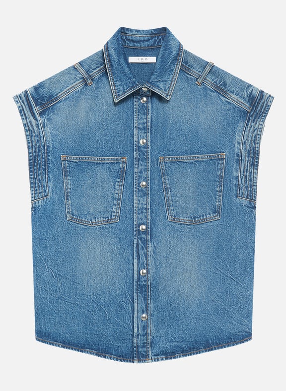 Chemise col classique en coton elycia Bleu by IRO IRO Chemise col classique en coton elycia Bleu
