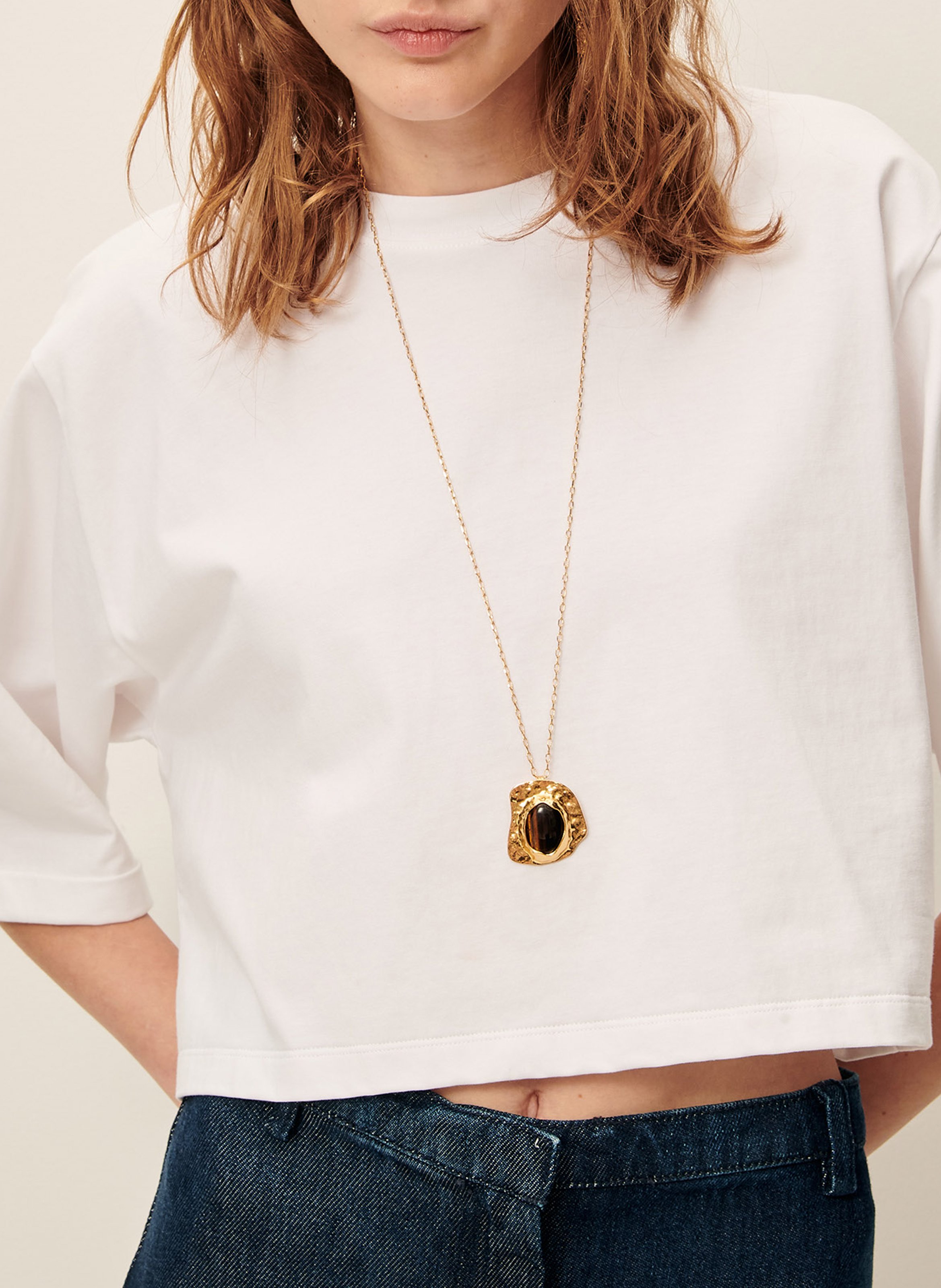 Tee-shirt col rond en coton babe SESSUN Blanc