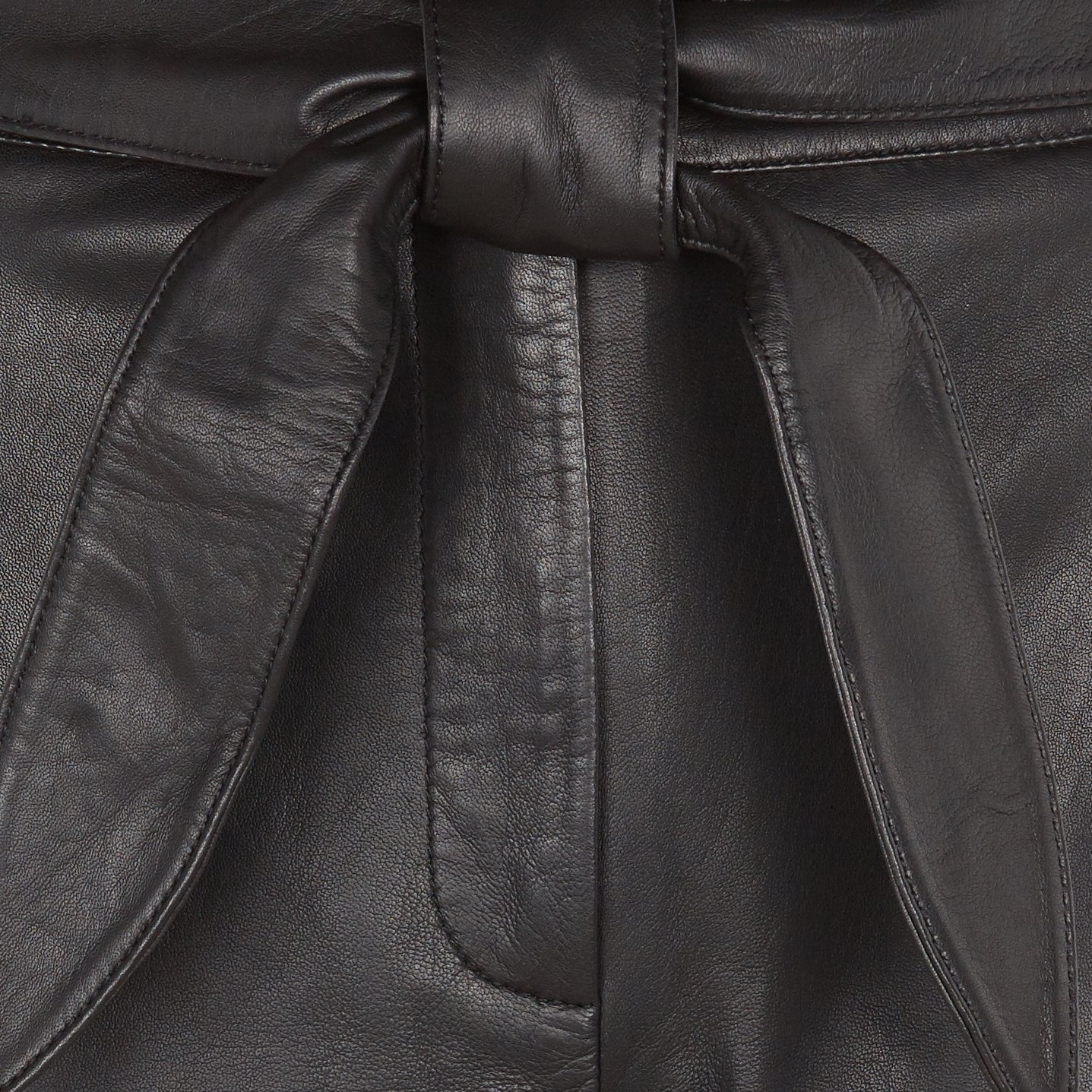 Short ceinturé en cuir IKKS Noir