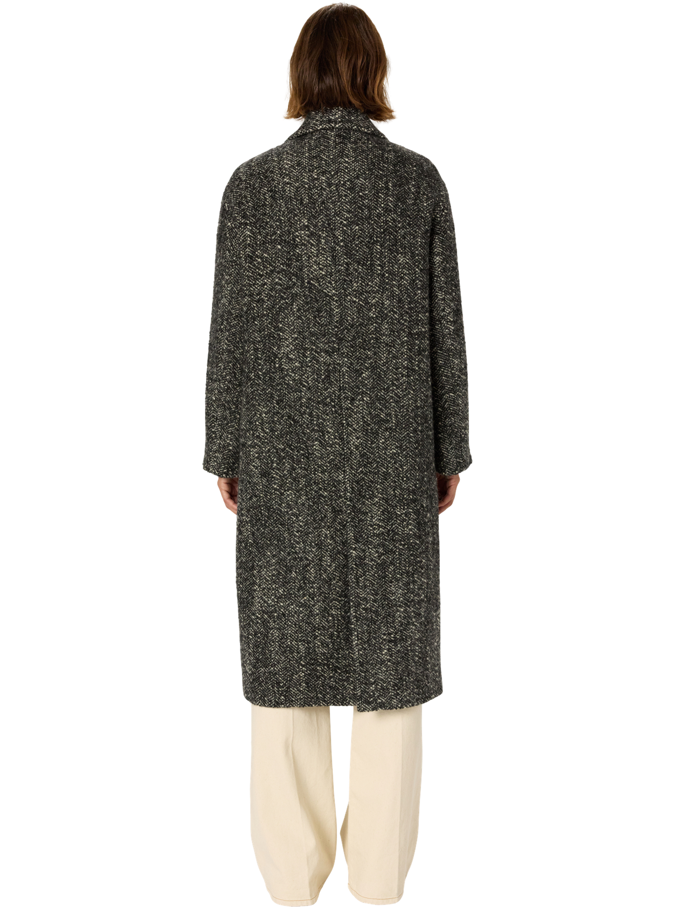 Manteau long croisé à chevrons - moly GERARD DAREL Noir