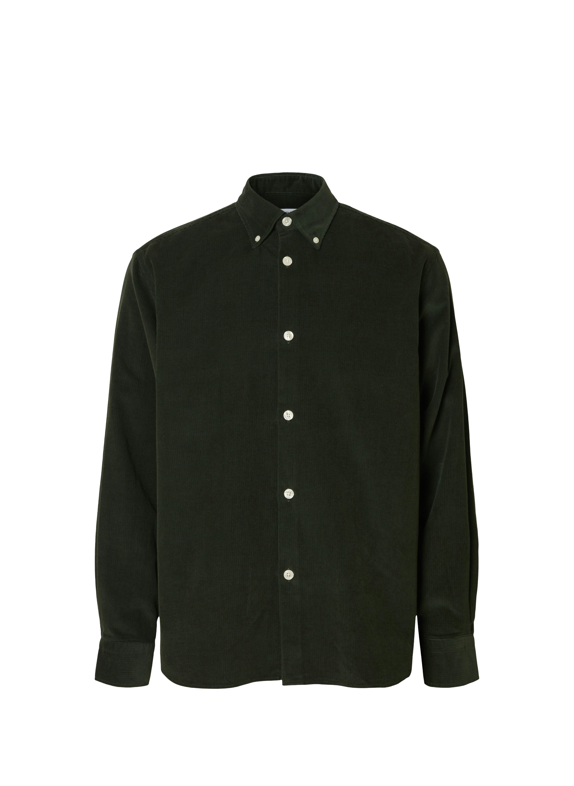 Chemise col américain en coton SELECTED Vert