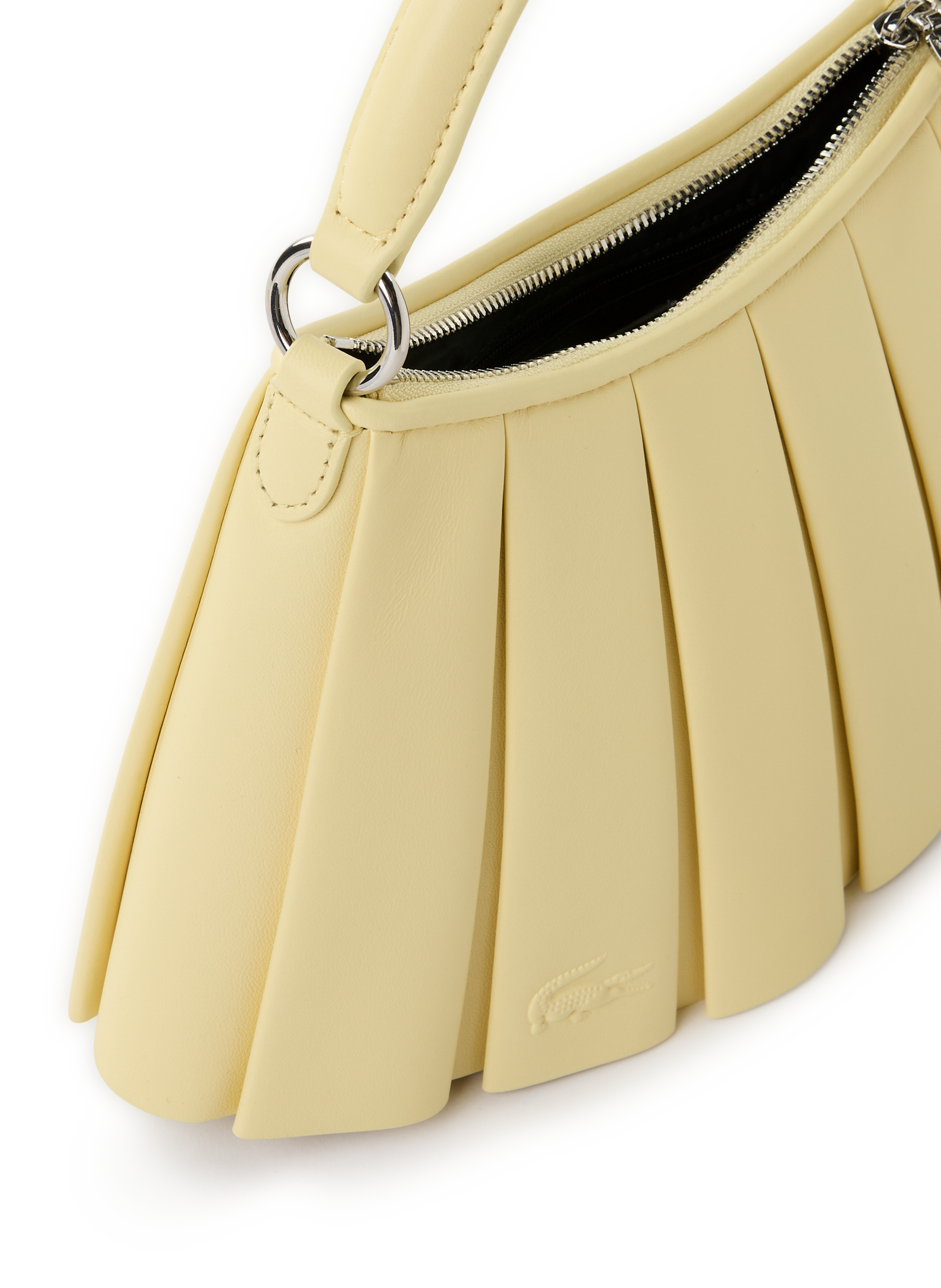 Sac moyen Lenglen plissé en cuir LACOSTE Beige