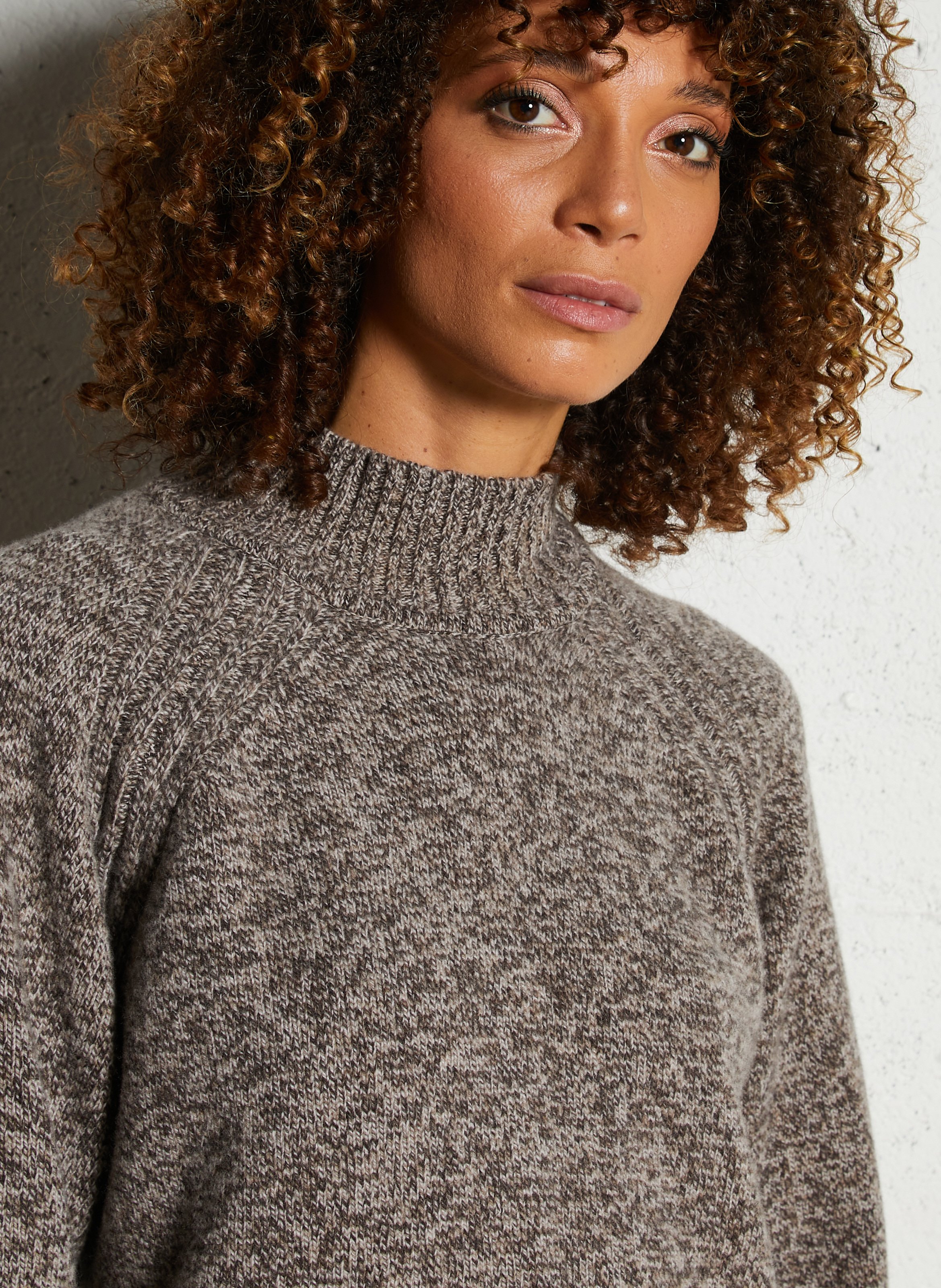 Pull droit col montant en laine heritage ARMOR-LUX Gris