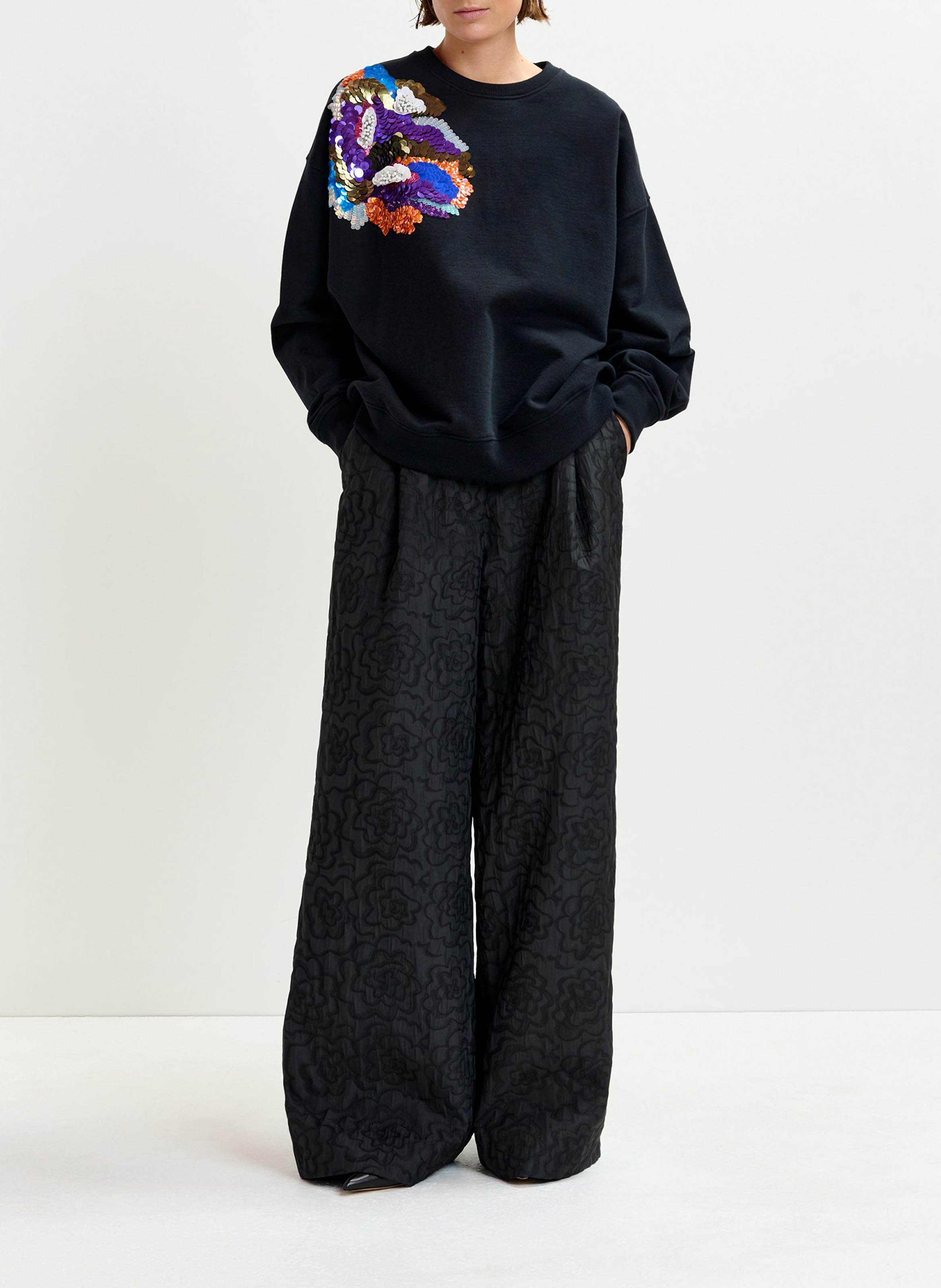 Sweat oversize col rond brodé ivening ESSENTIEL ANTWERP Multicolore