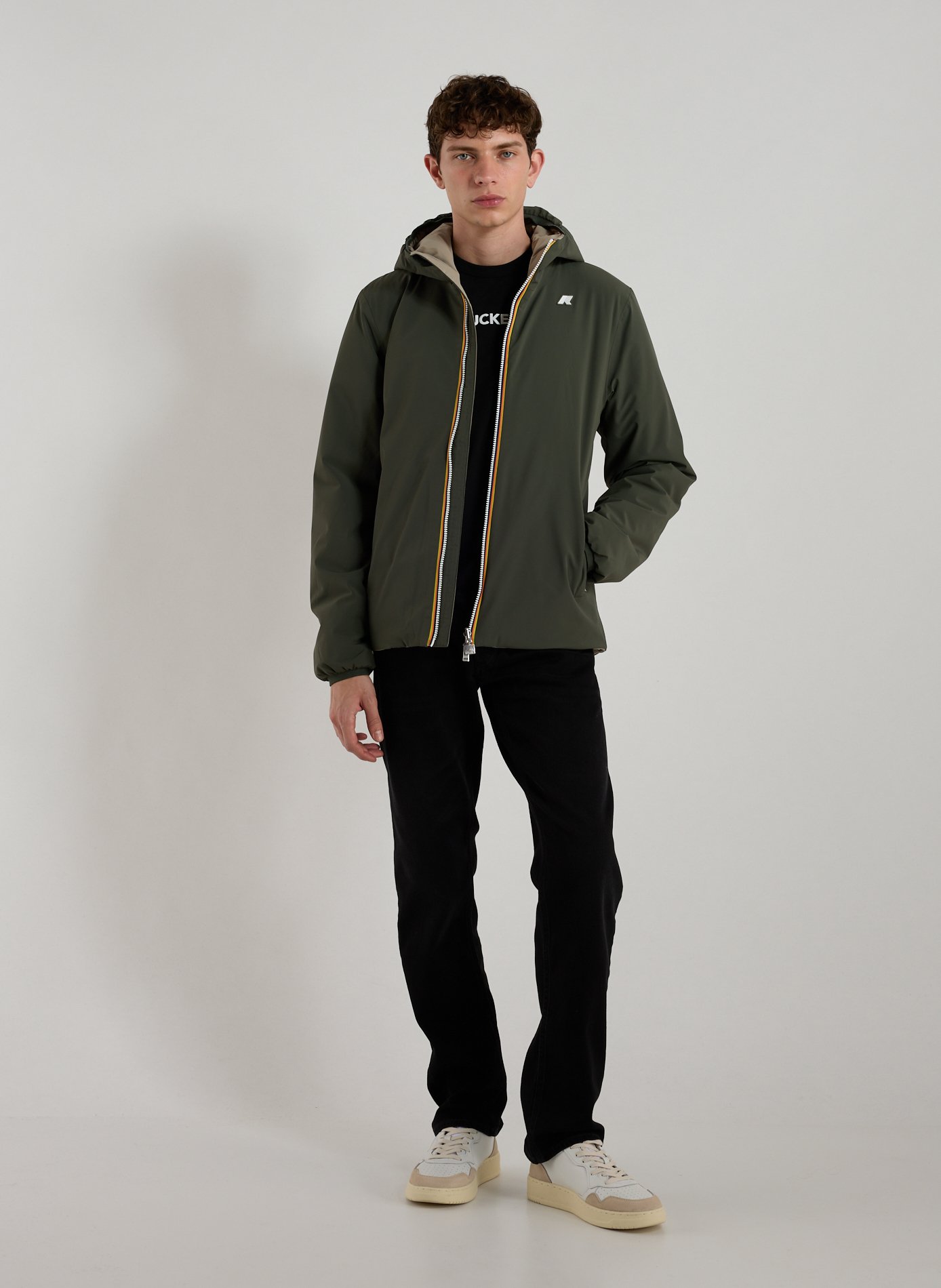 Blouson réversible à capuche K-WAY Kaki