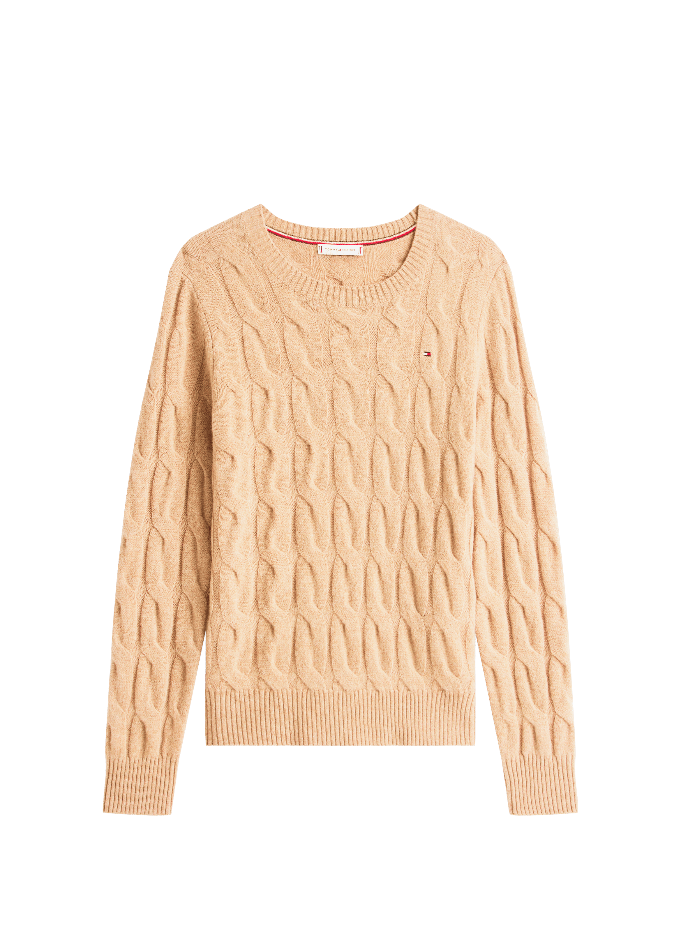 Pull torsadé en laine  TOMMY HILFIGER Beige