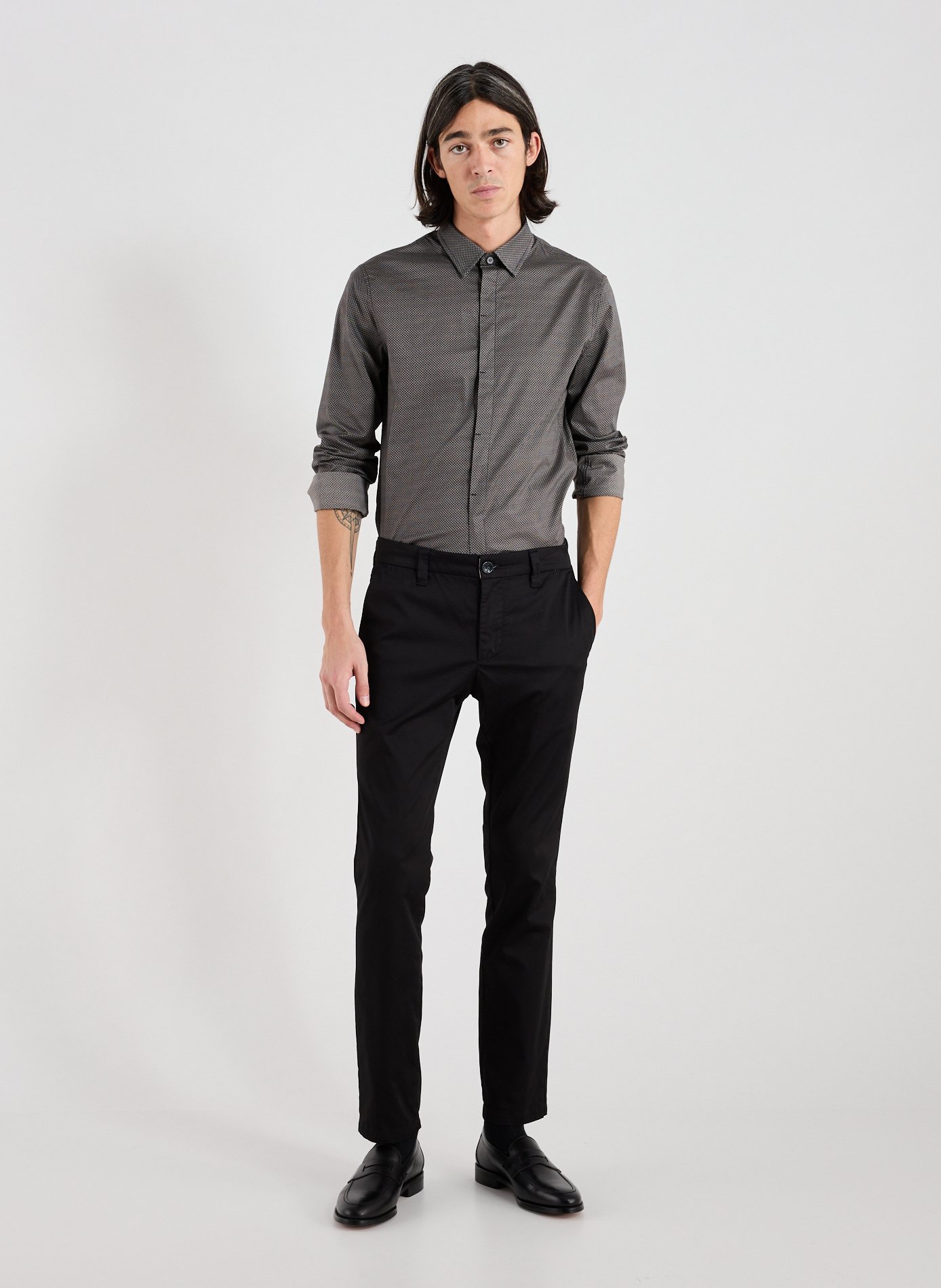 Cotton patterned shirt ARMANI EXCHANGE Blue