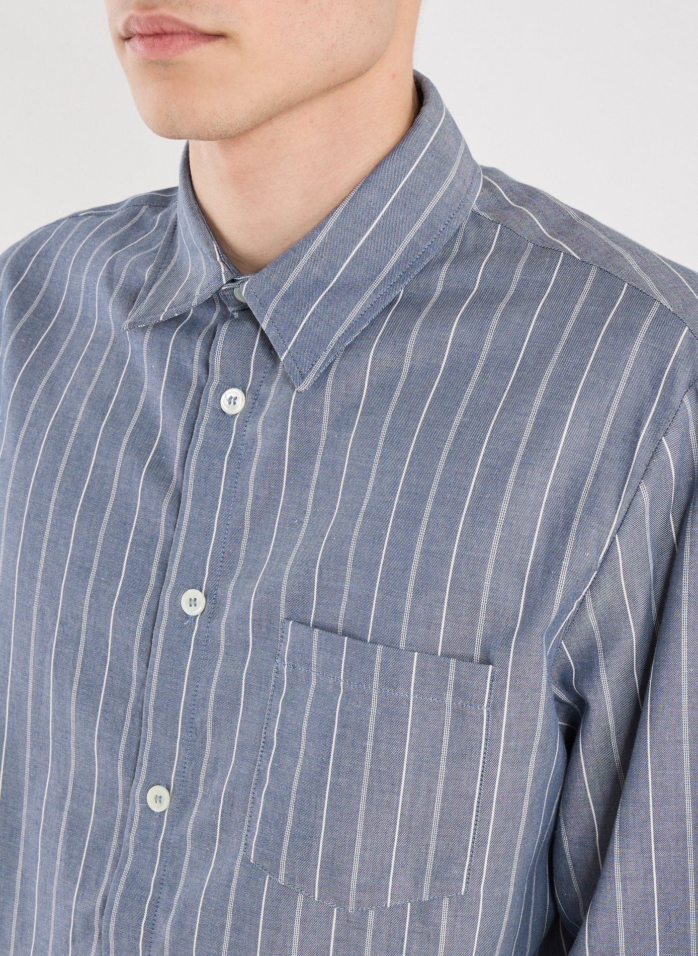 Striped shirt in cotton and wool A.P.C. Blue