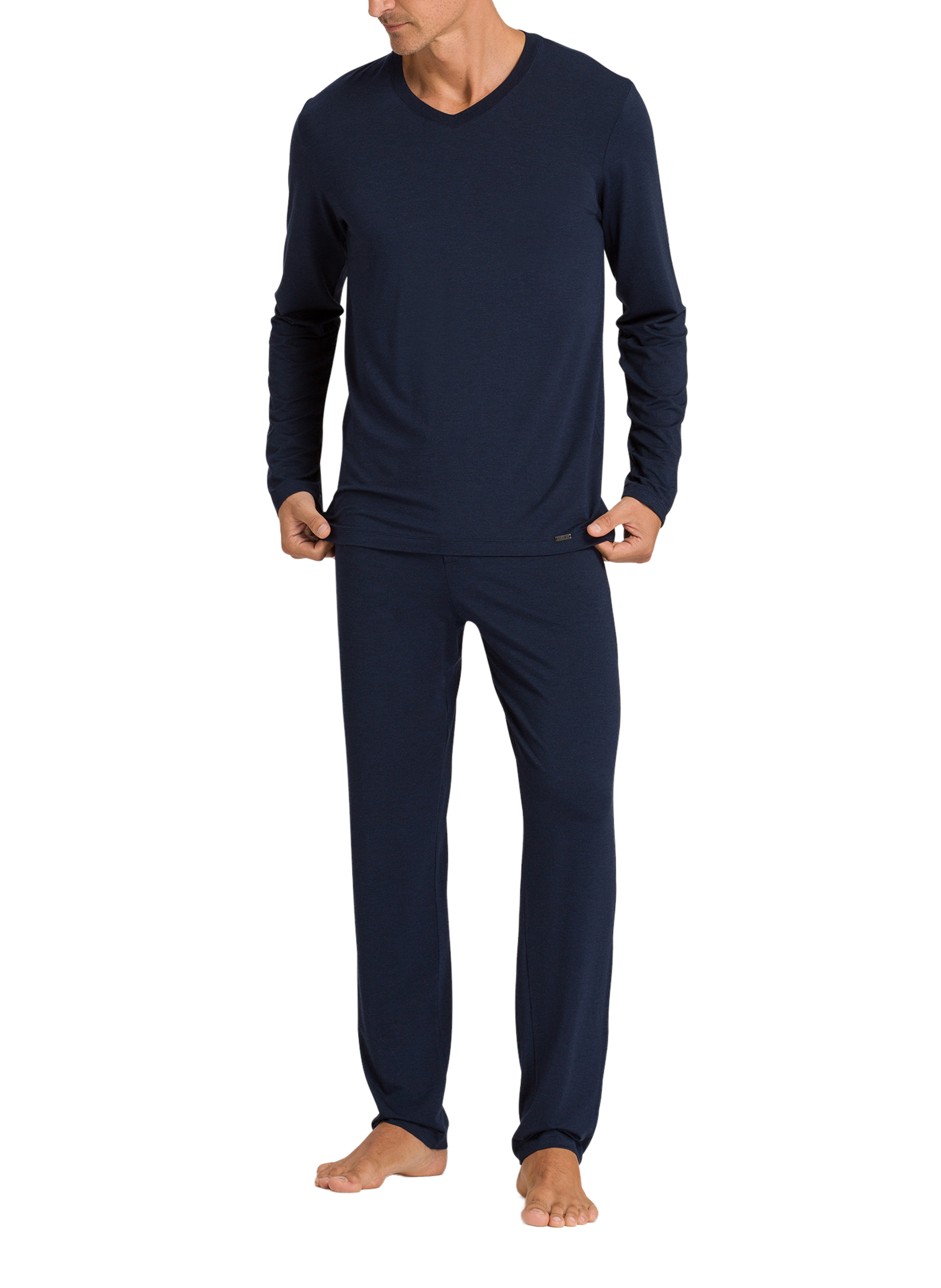 Long-sleeved pyjama T-shirt HANRO Blue