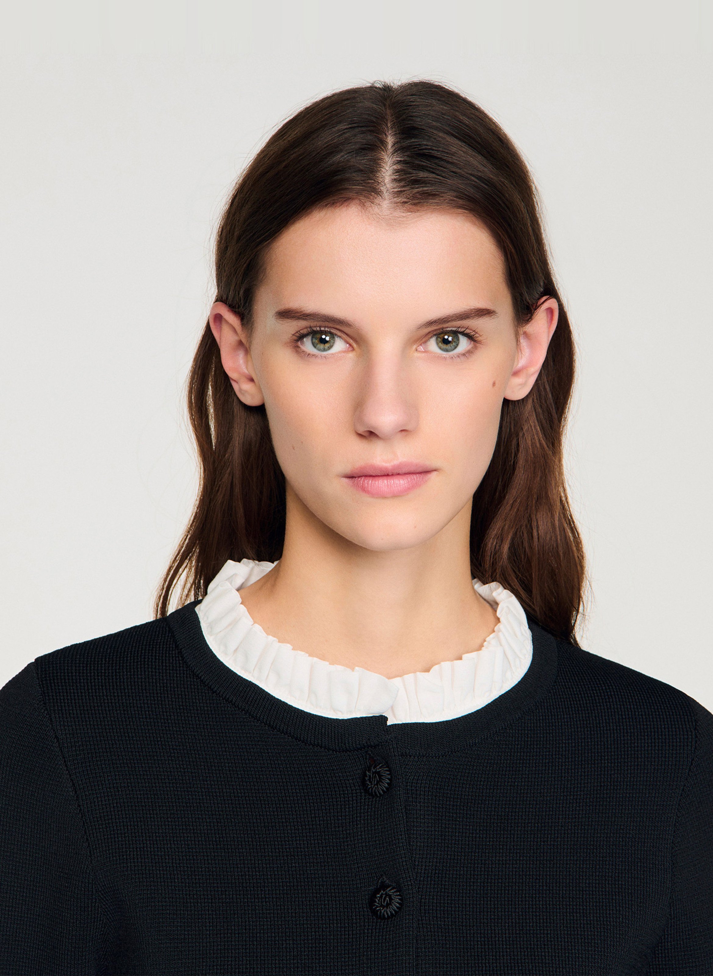 Cardigan col victorien SANDRO Noir