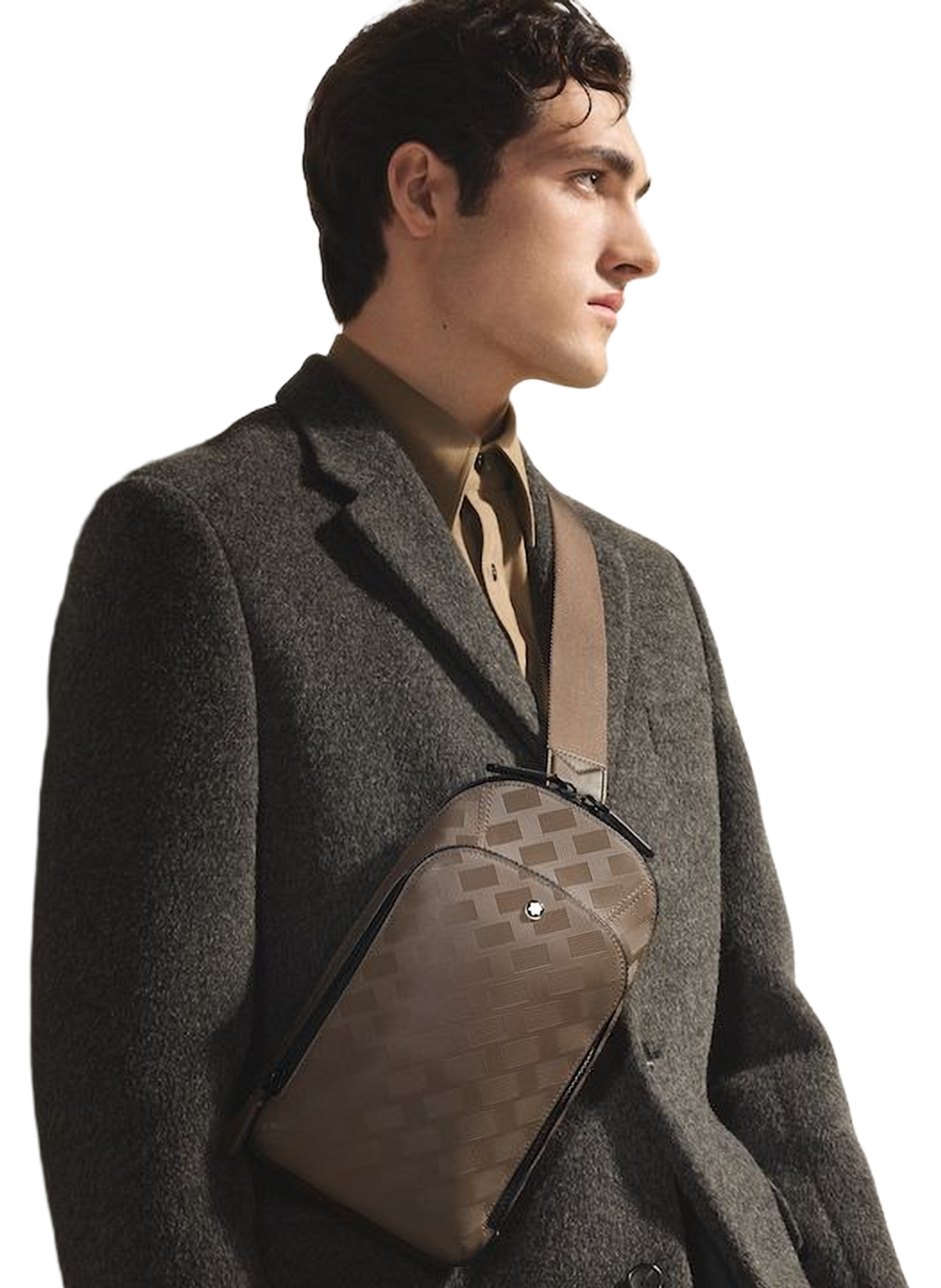 Sac on-body bandoulière en cuir MONTBLANC Marron