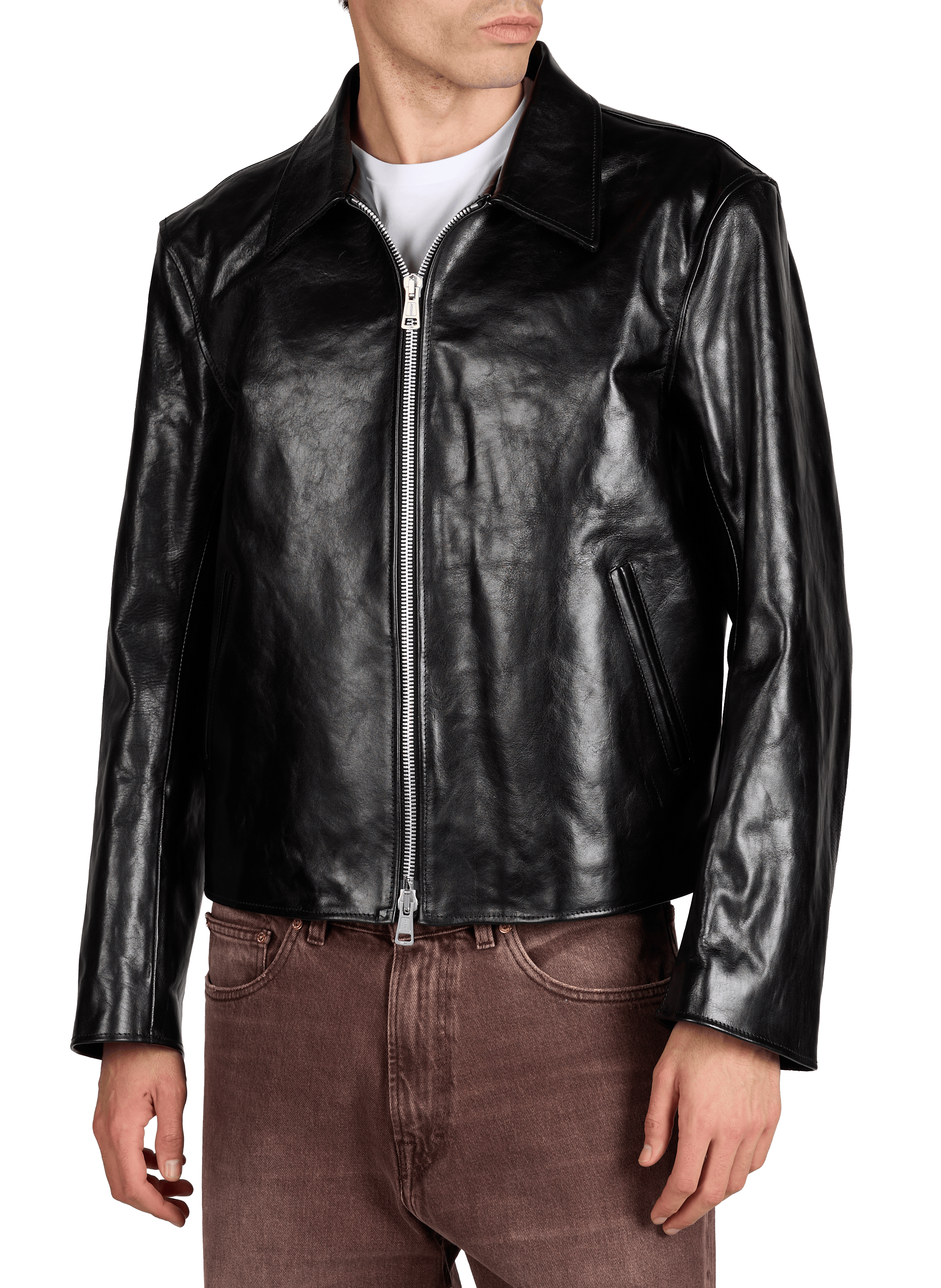 Jacket with a classic leather collar OUR LEGACY Black