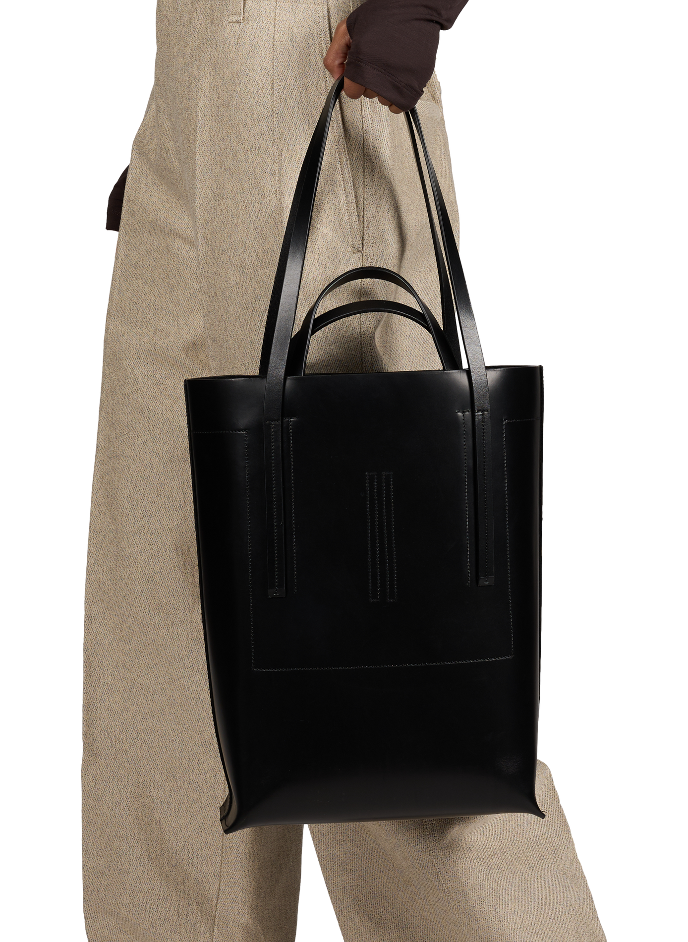 Smooth leather tote bag RICK OWENS Black