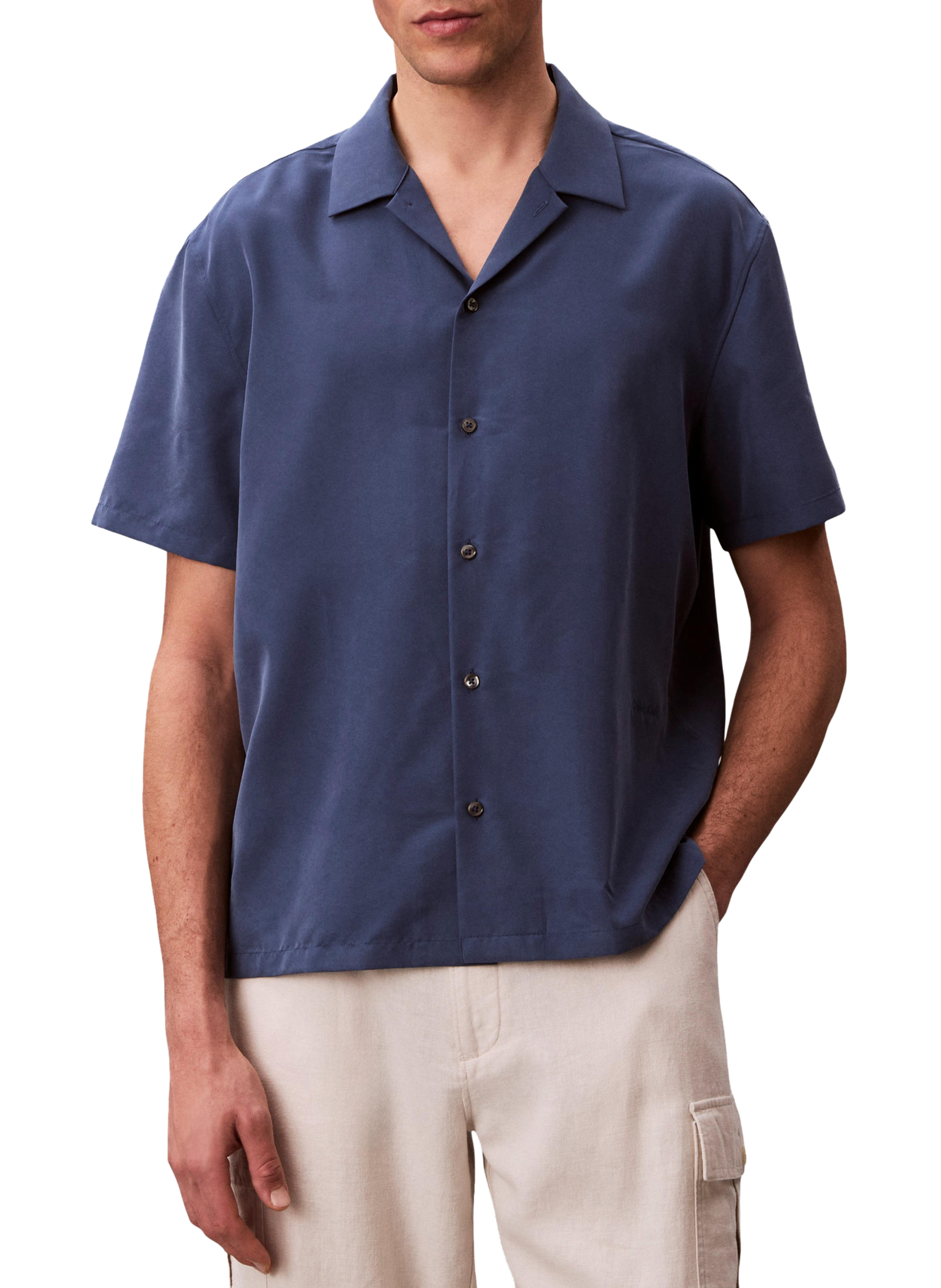 Chemise droite à manches courtes CALVIN KLEIN Bleu