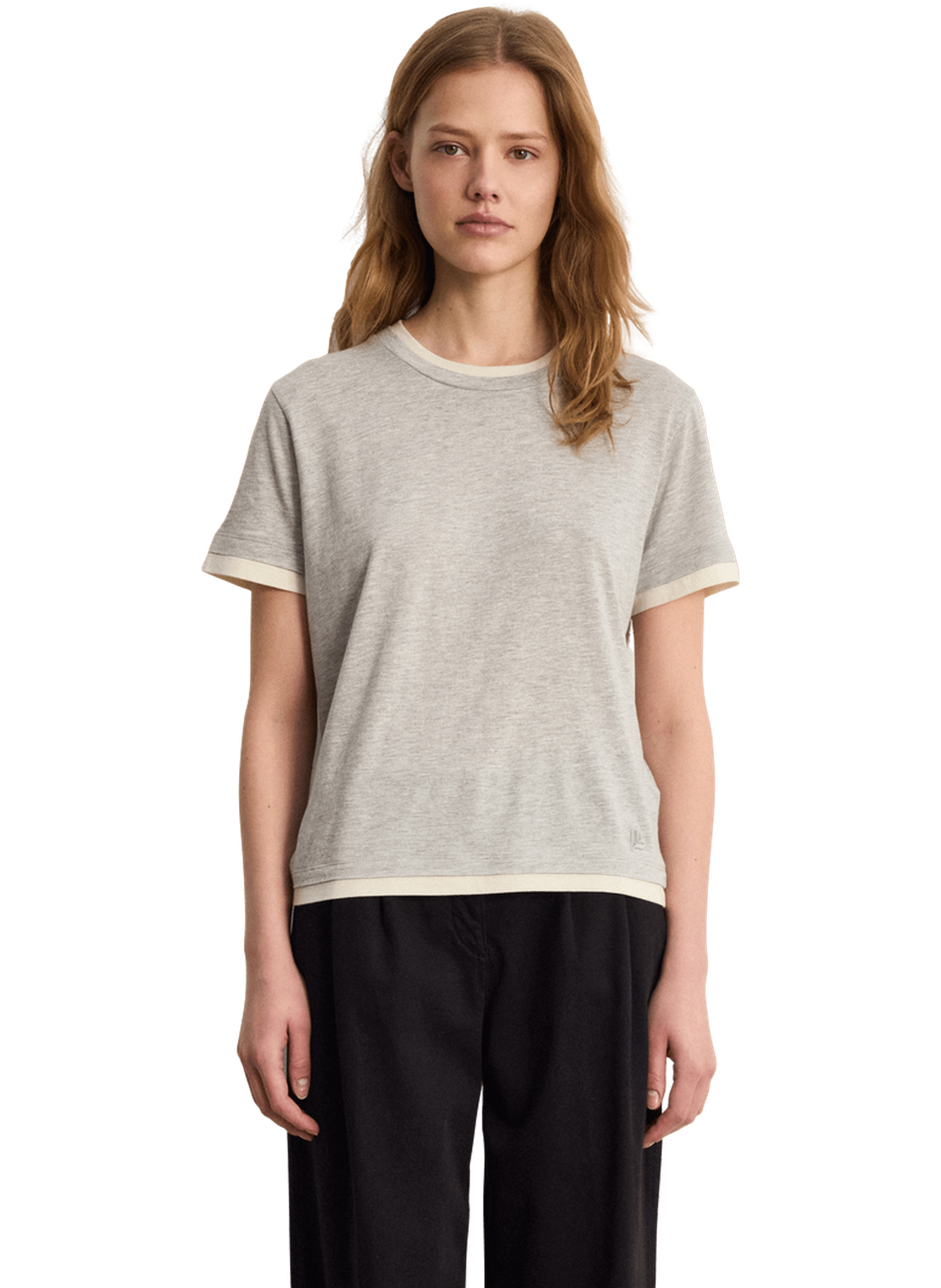 T-shirt en coton et modal -  tinaia PABLO Gris