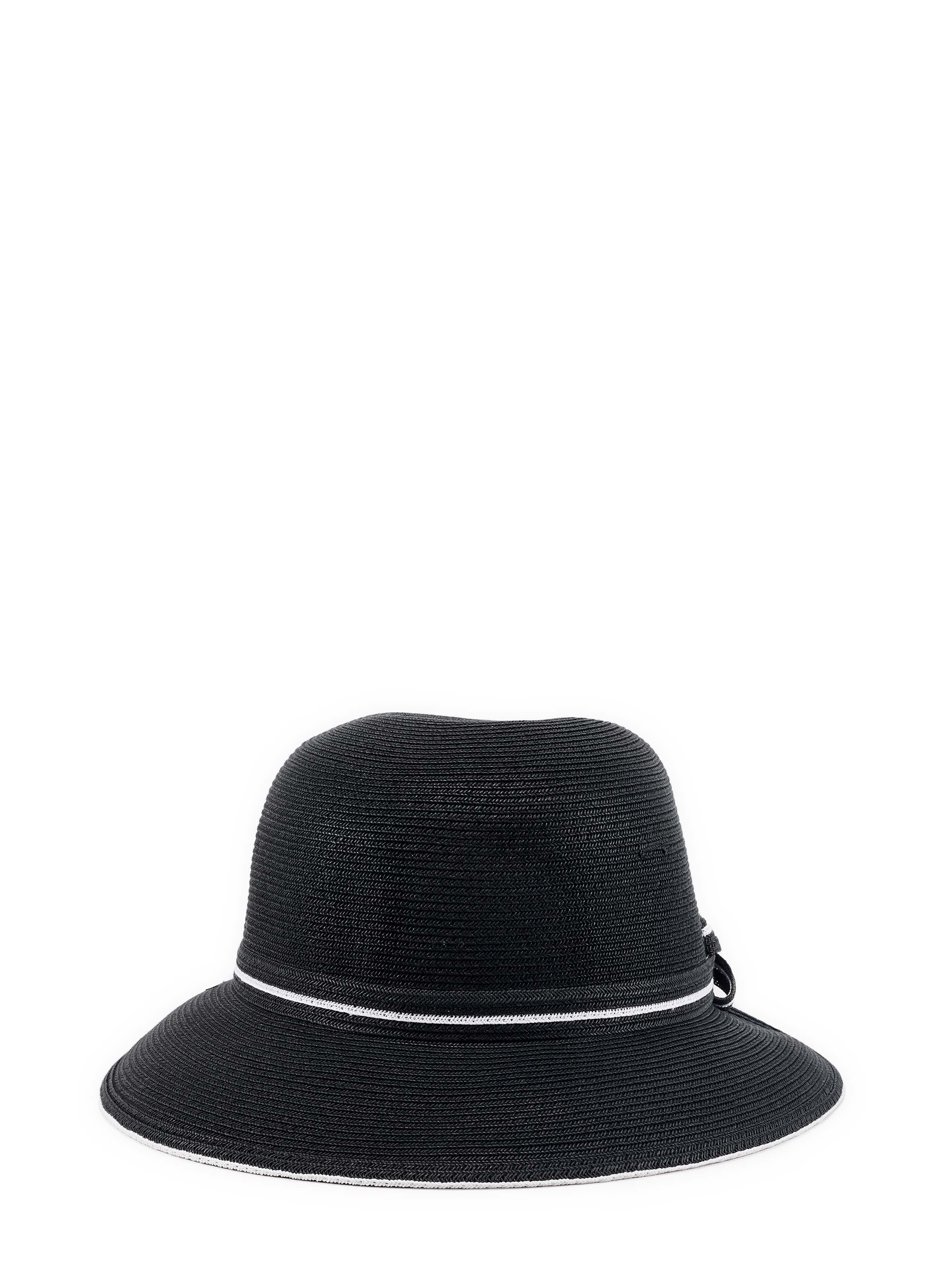 Chapeau paille en papier AU PRINTEMPS PARIS Noir