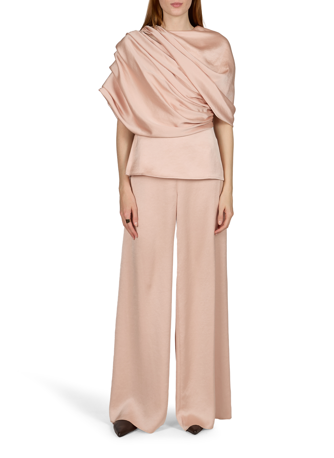 Escarpins Clara à bout pointu en cuir de veau AEYDE Marron