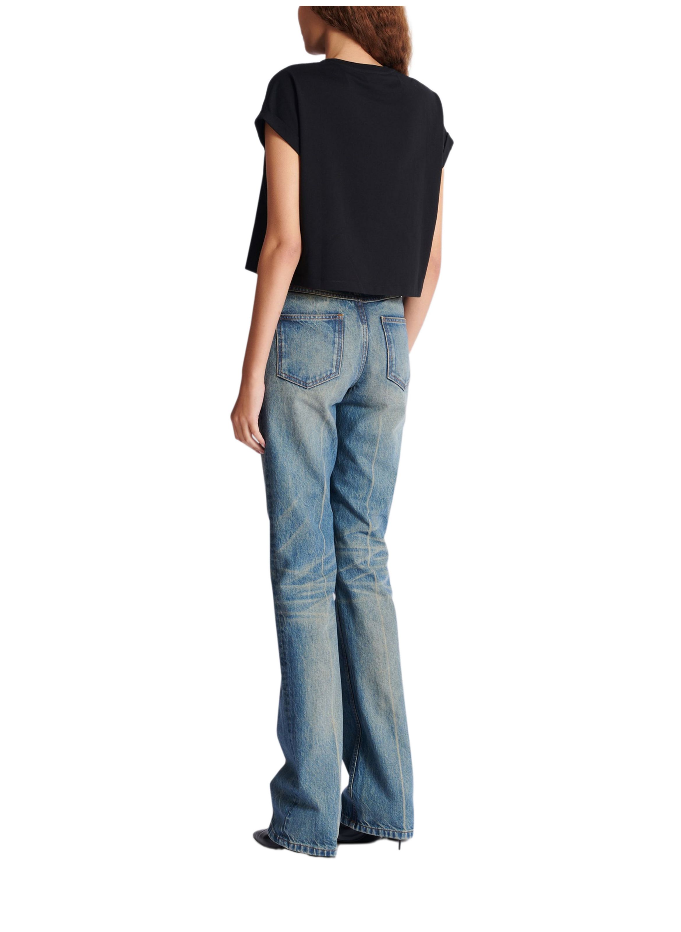 T-shirt court avec imprimé balmain BALMAIN Noir