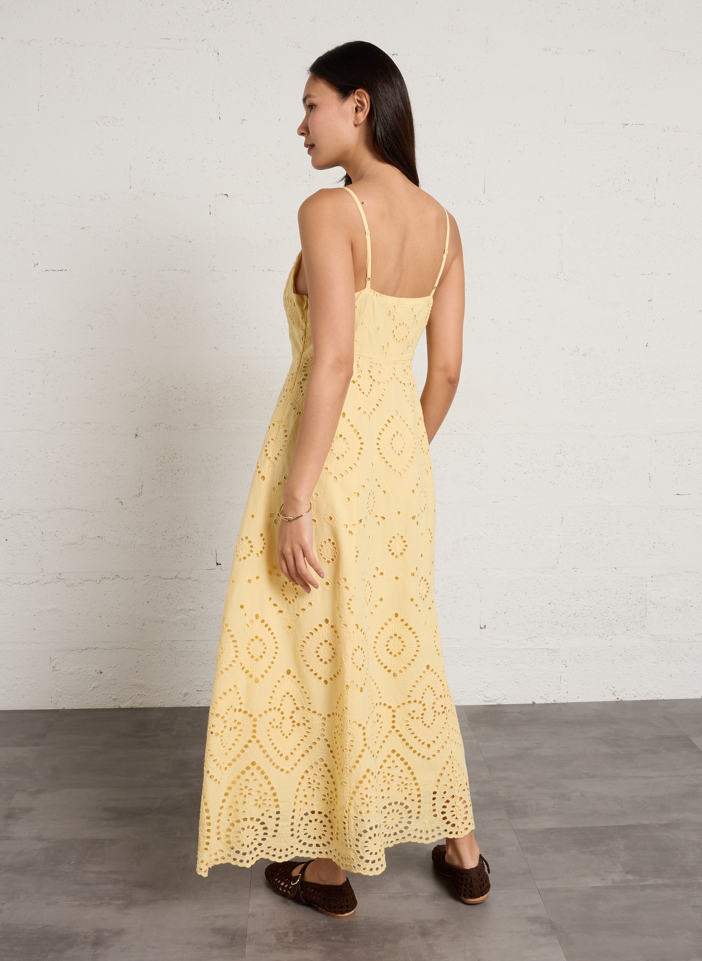 Robe longue col v en coton beryle MAISON 123 Jaune