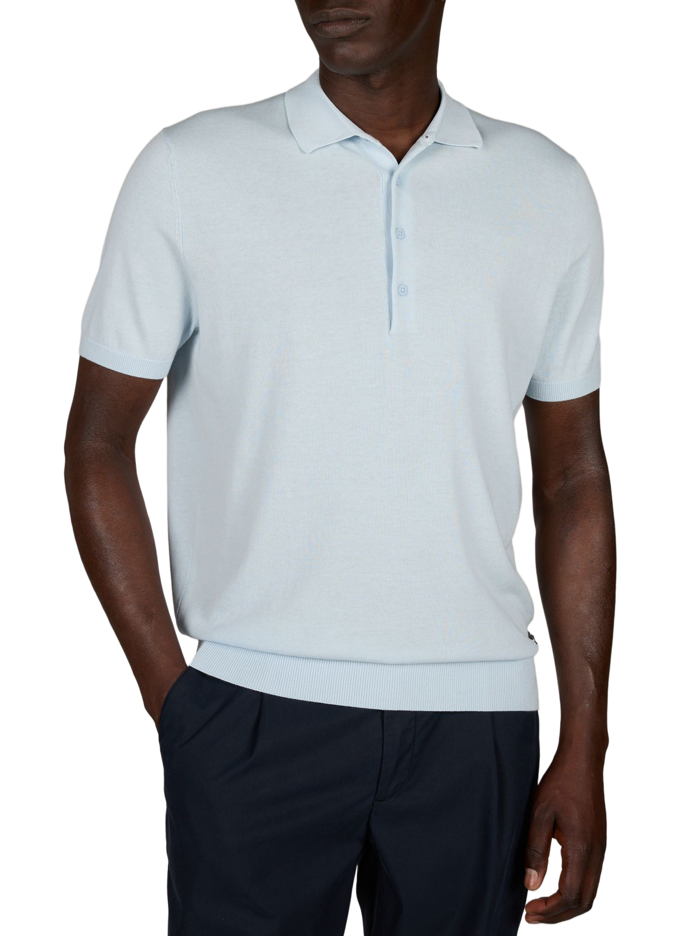 Kurzarm-Poloshirt aus Baumwolle PIERRE CARDIN Blau