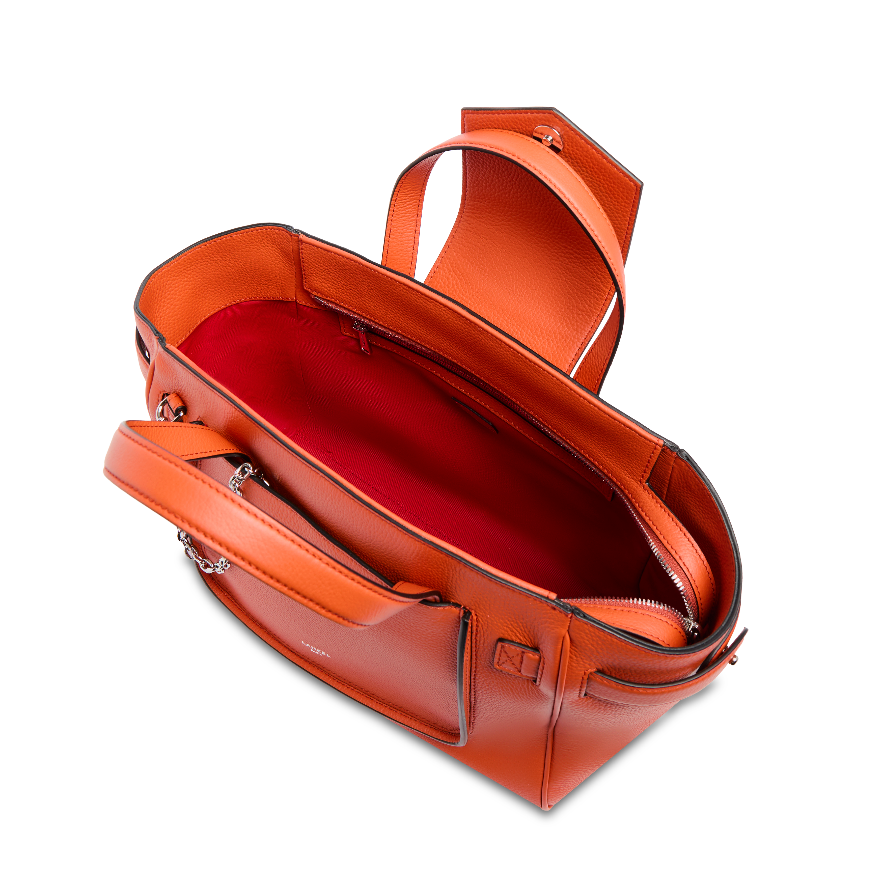 Sac carryall thea de lancel en cuir de vachette graine LANCEL Orange