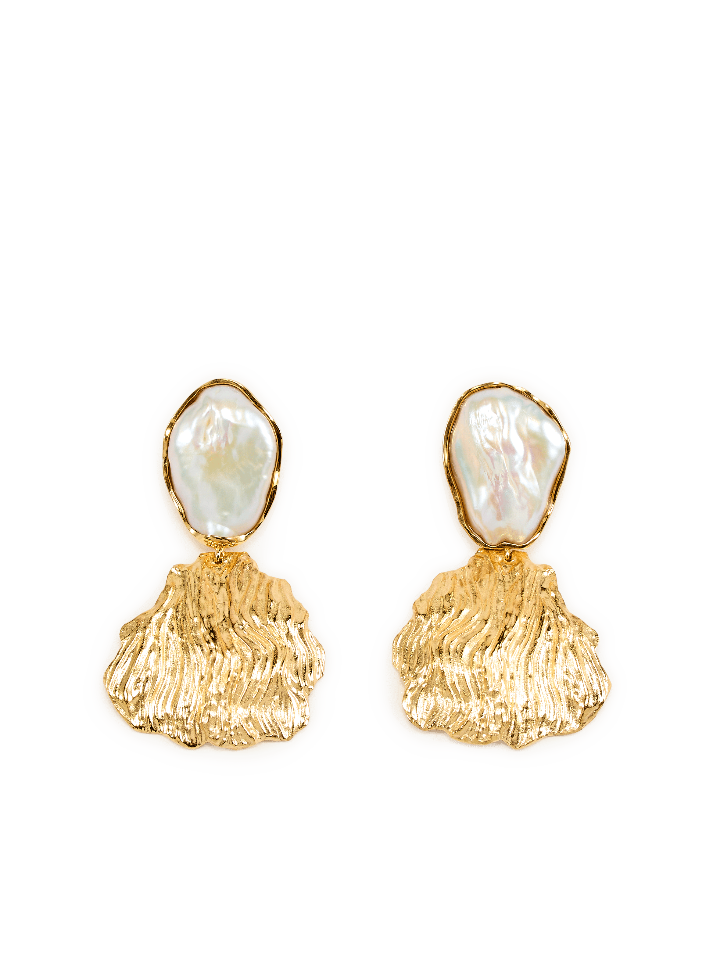 Earrings with pearl petals JOANNA LAURA CONSTANTINE Golden
