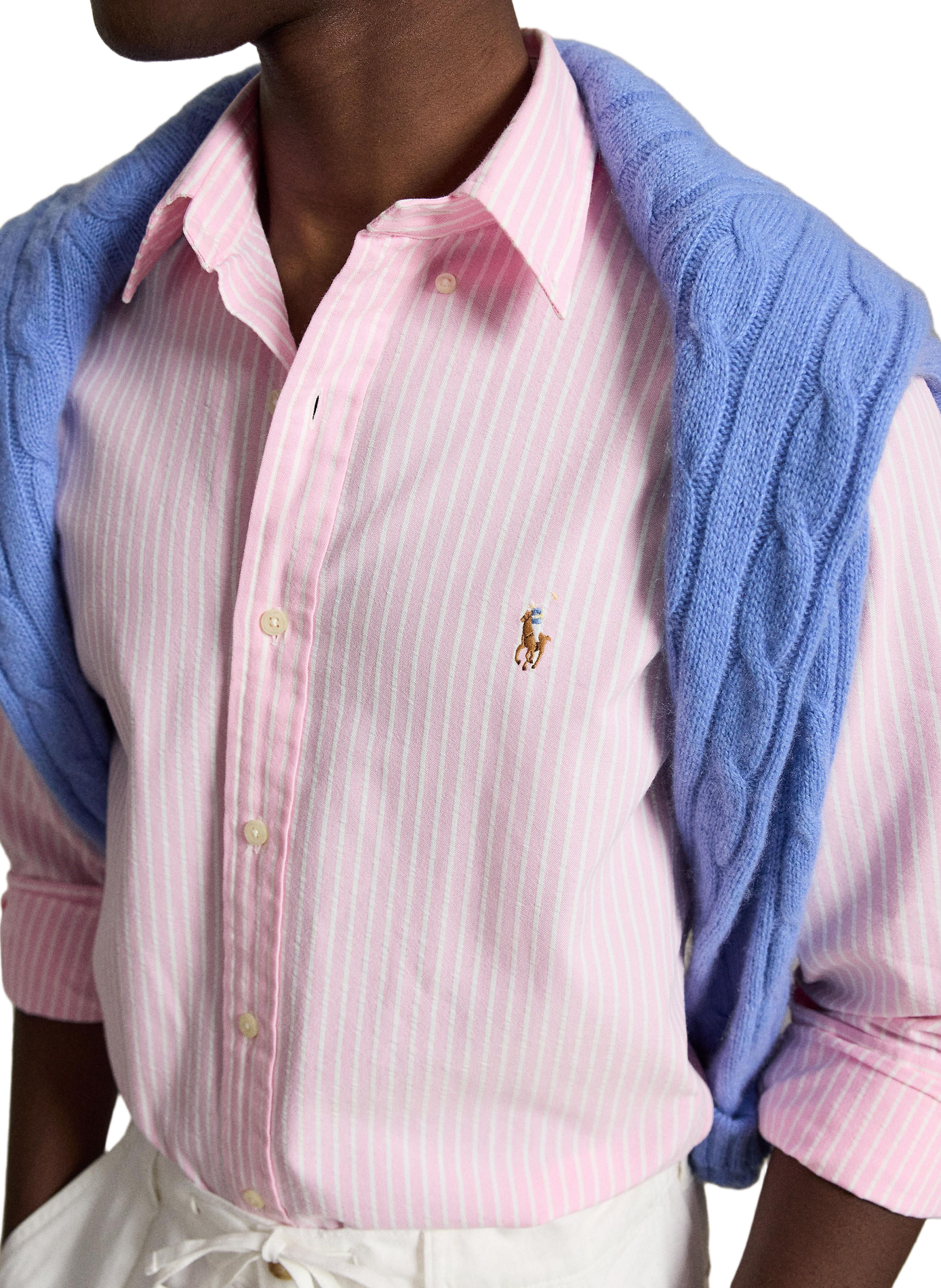 Straight striped cotton shirt POLO RALPH LAUREN Pink