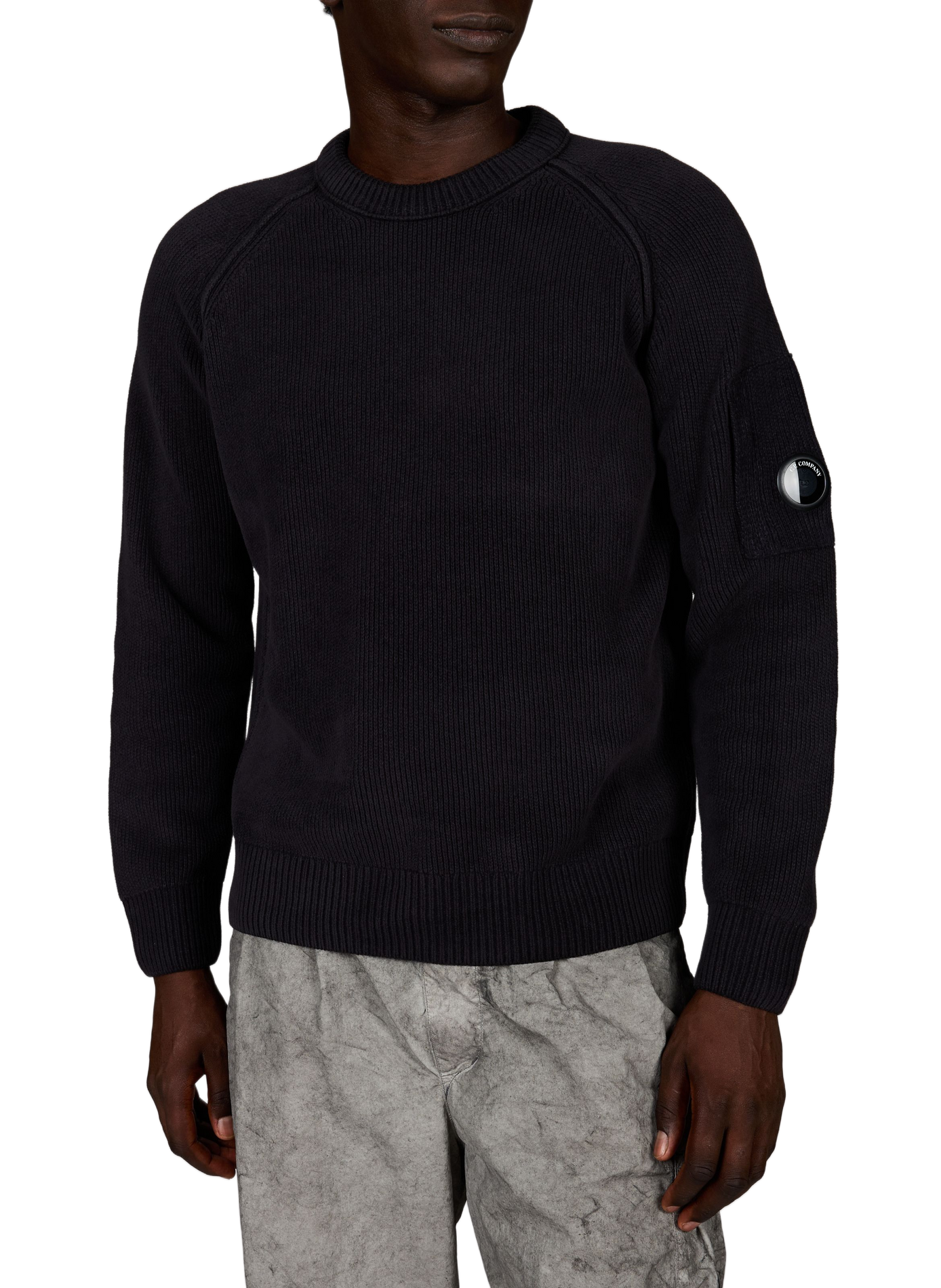 Gerippter Pullover mit charakteristischem Baumwolllogo CP COMPANY Blau