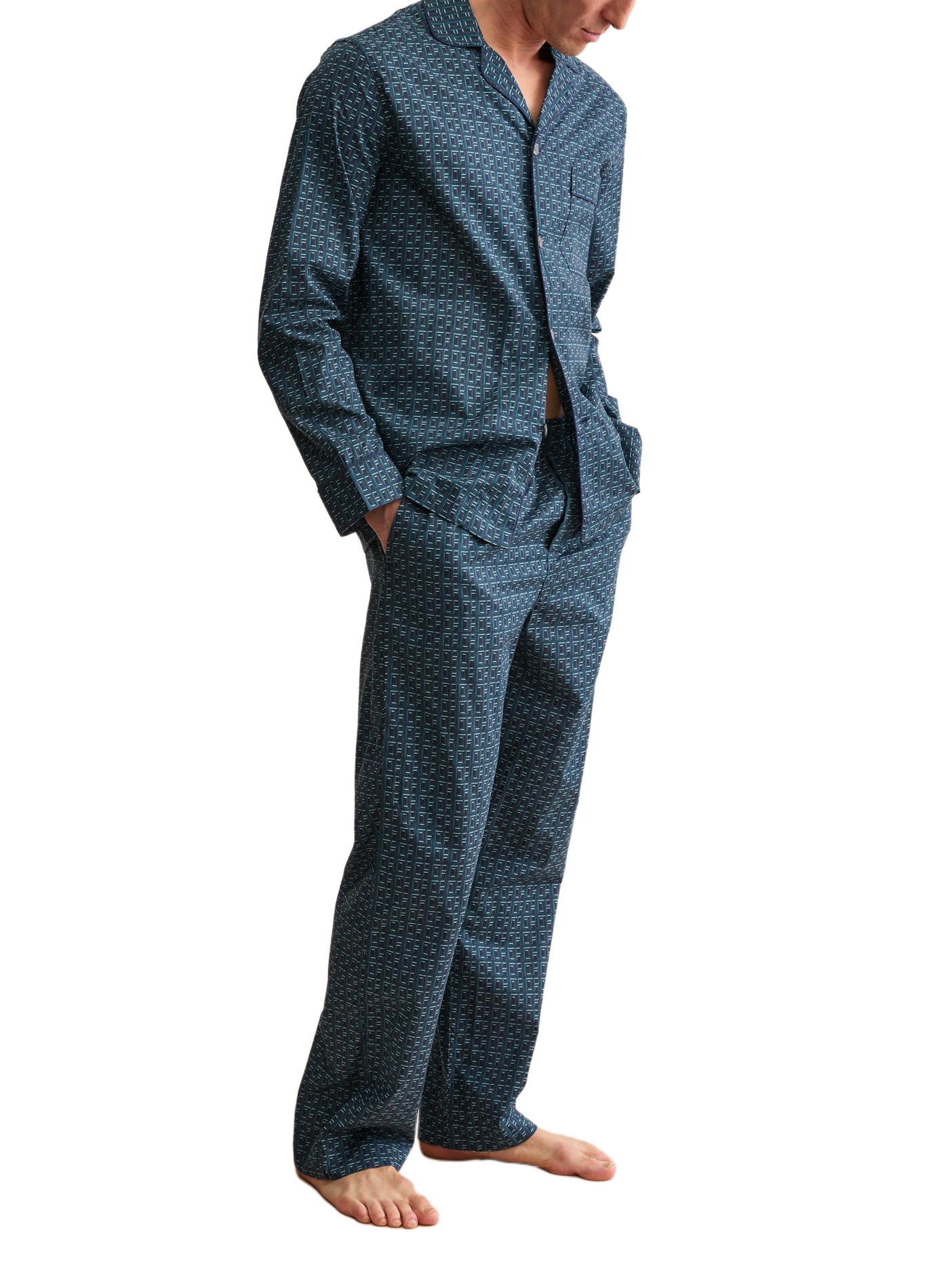 Baumwoll-Pyjamaset DEREK ROSE Blau