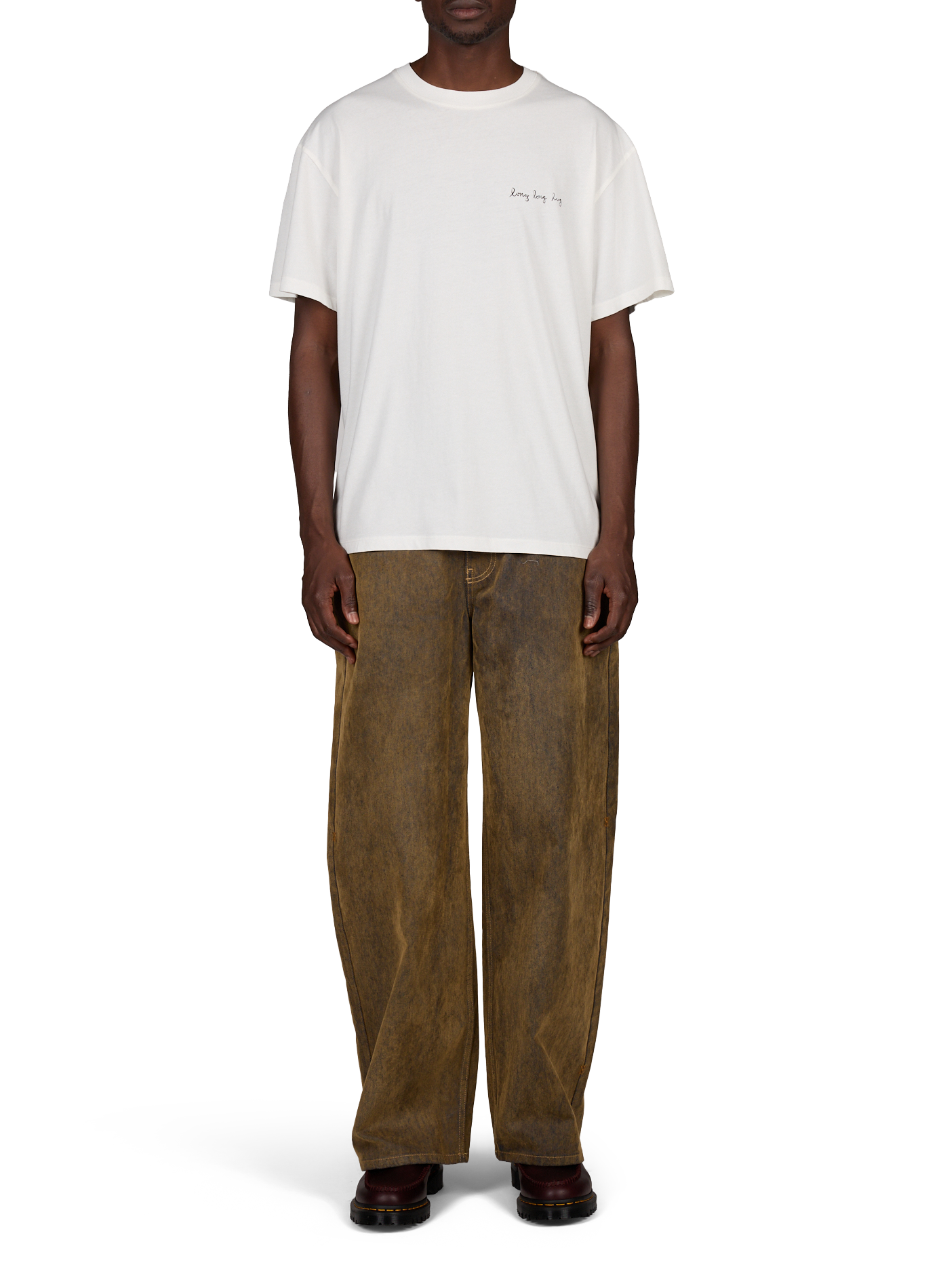 Straight leg washed denim jeans in mixed cotton DAILY PAPER Brown