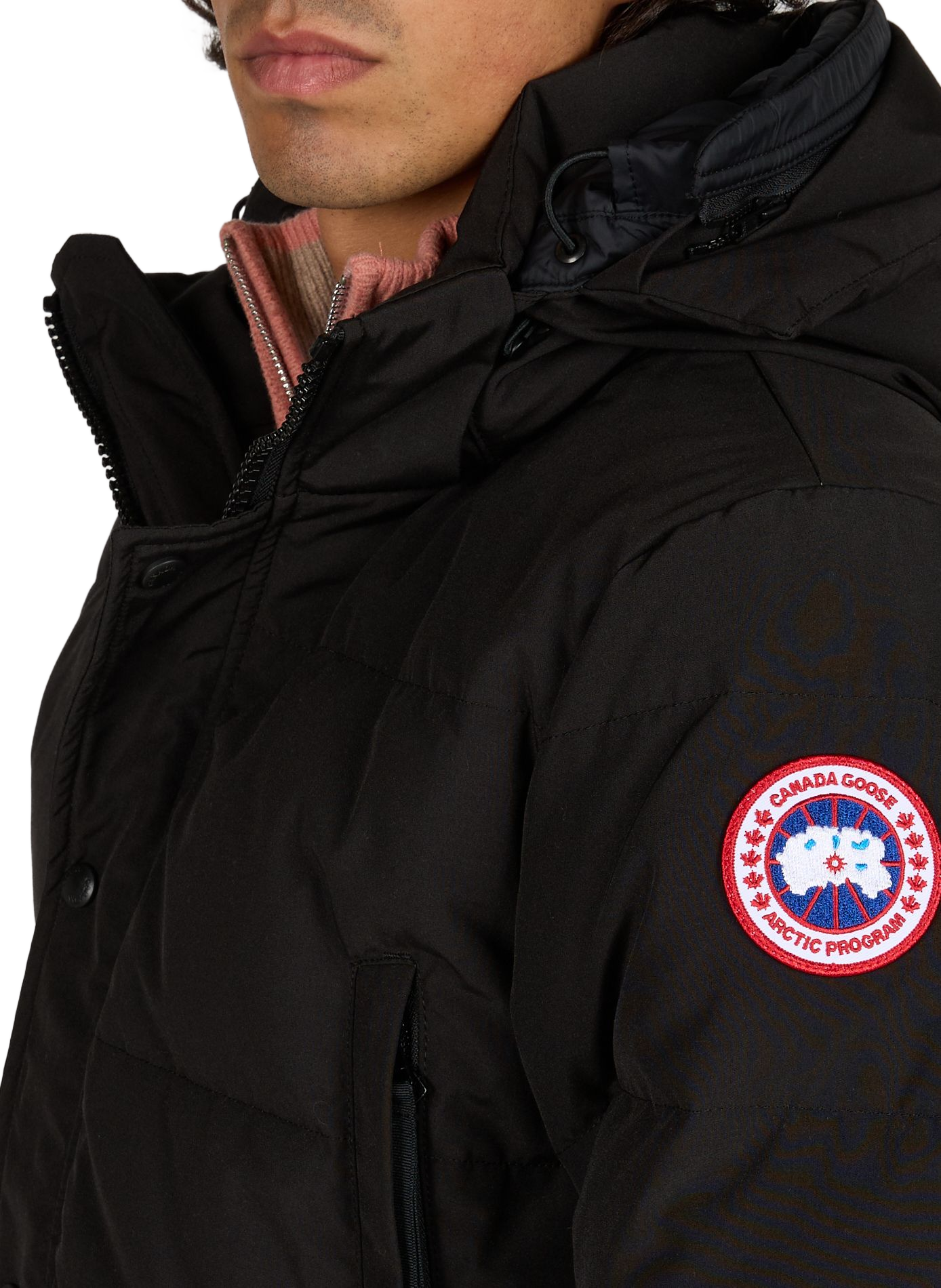 Parka Wyndham gewatteerde parka met capuchon CANADA GOOSE Zwart