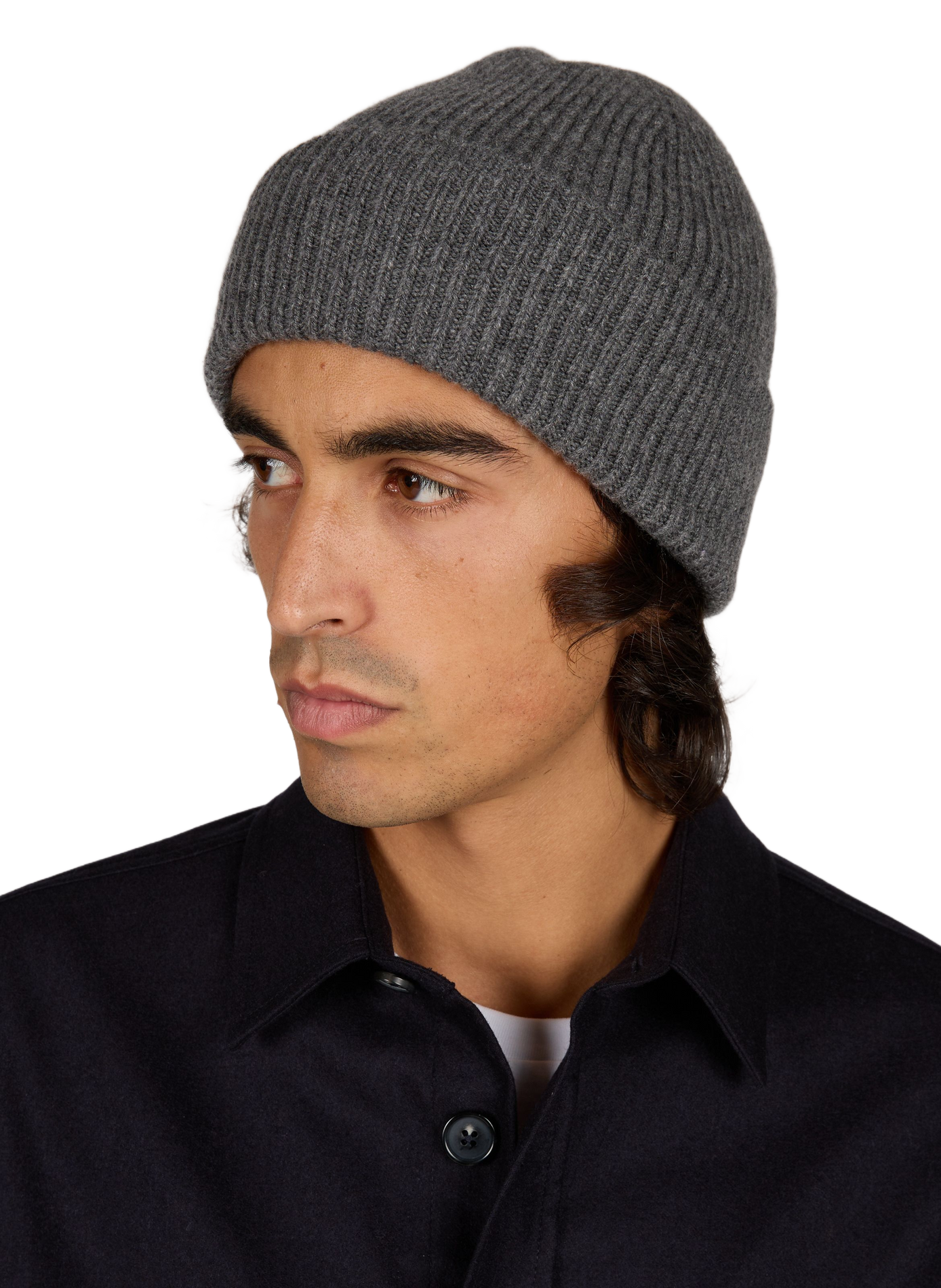 Wool and cashmere beanie VARSITY Grey