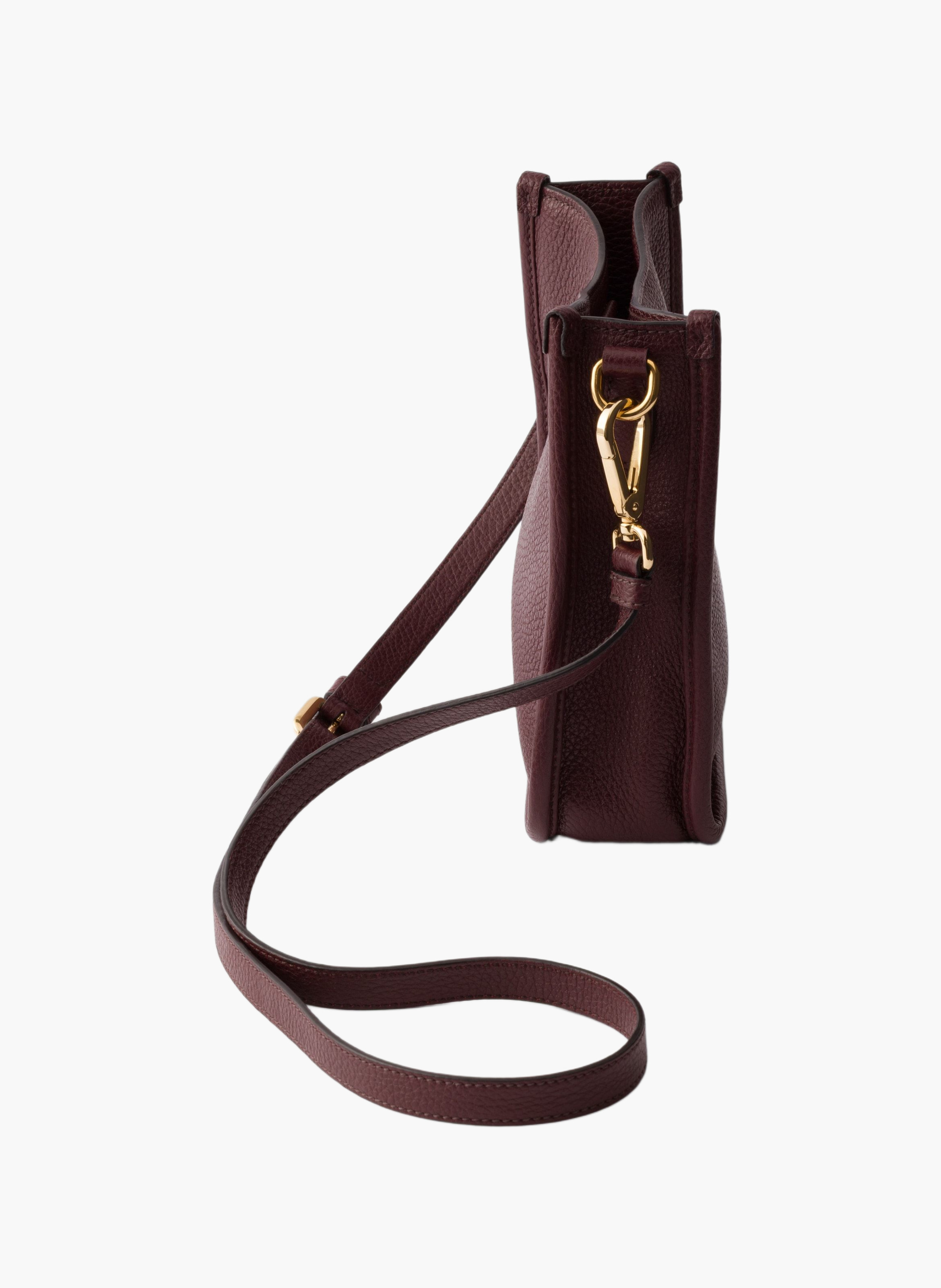 Mini sac porté épaule en cuir PRADA Rouge