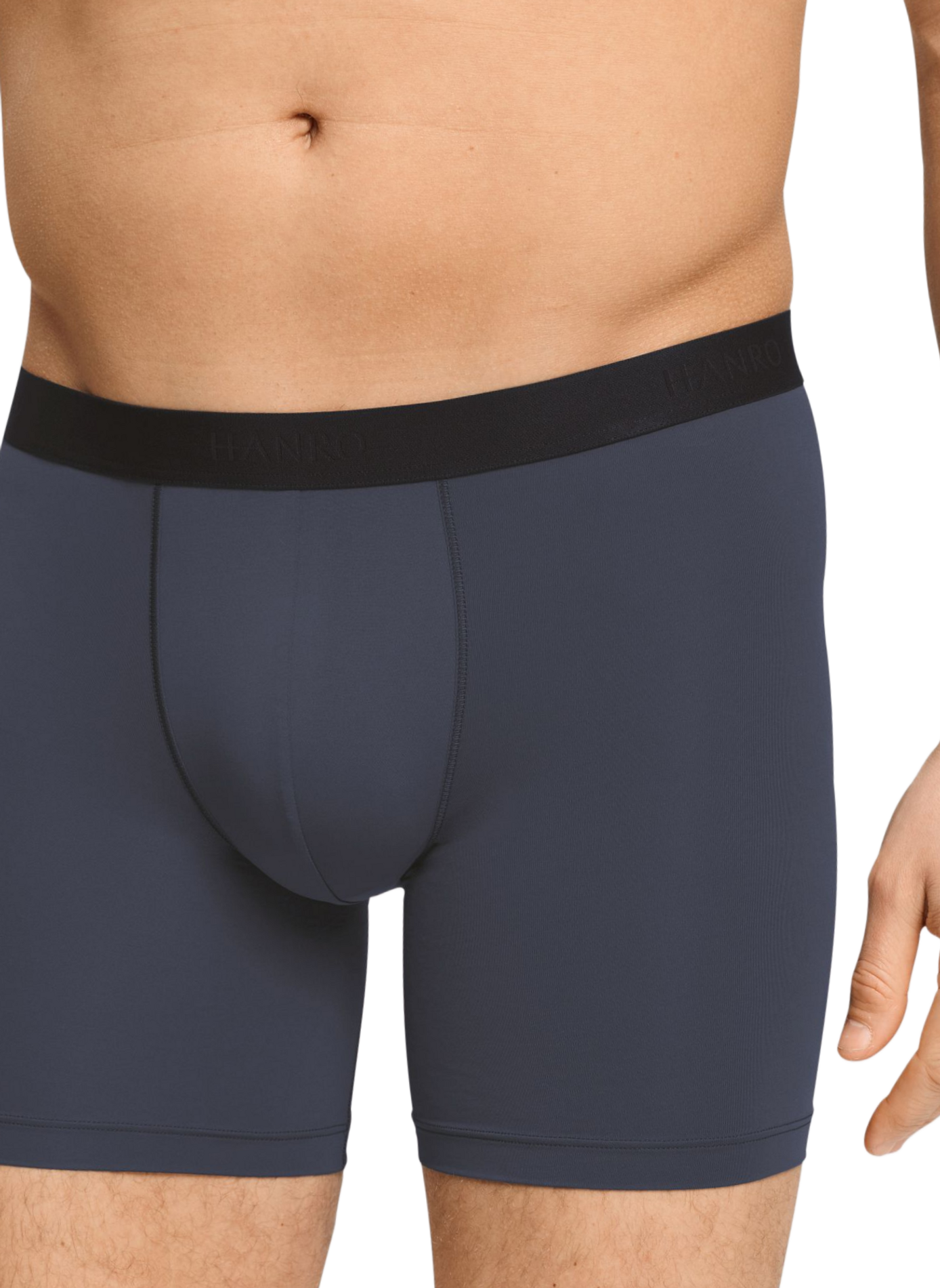 Boxer uni à ceinture contrastée HANRO Gris