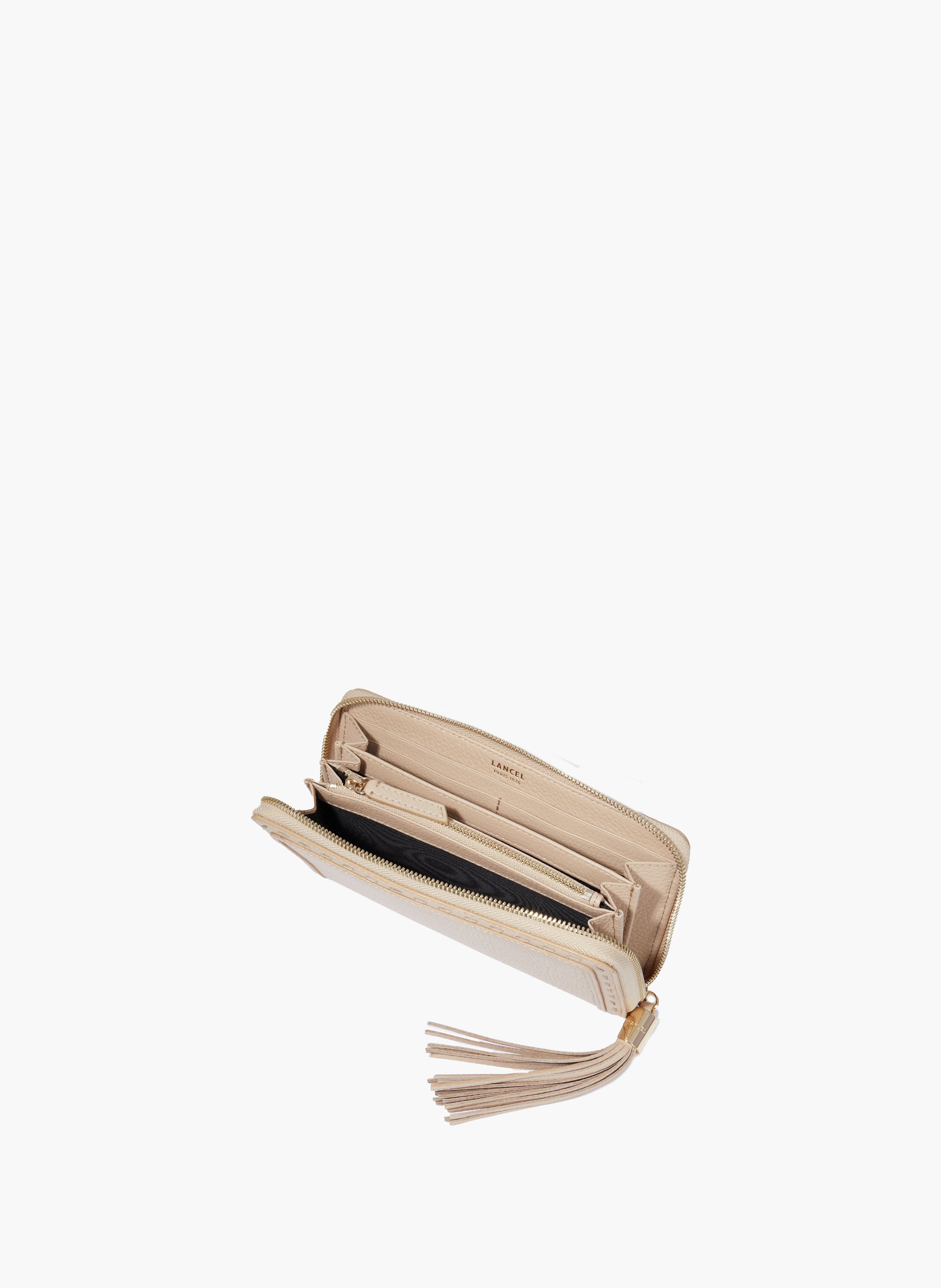 Lange ritssluiting portemonnee van Lancel in leer | Beige LANCEL Dames